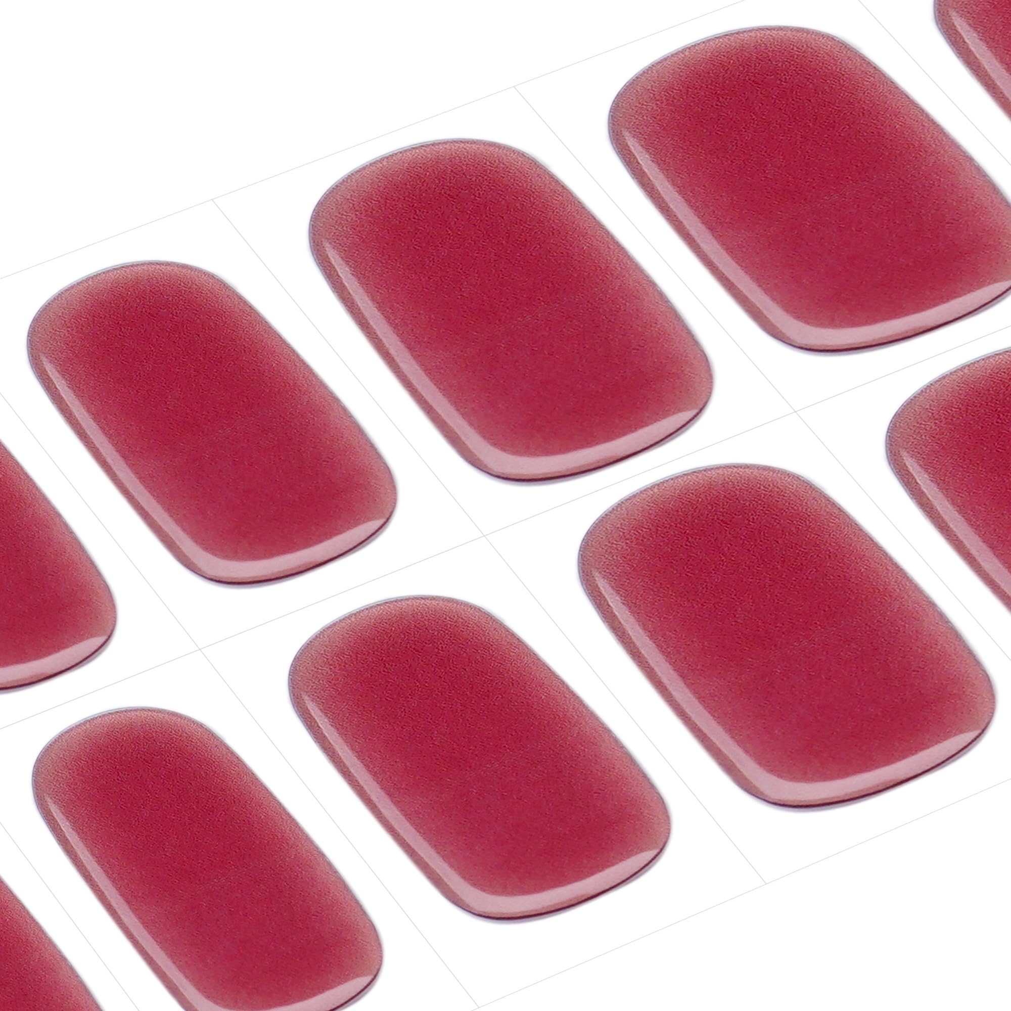 DANNI & TONI Semi Cured Gel Nail Strips – Cherry Red Deep Burgundy, 28 Sheets