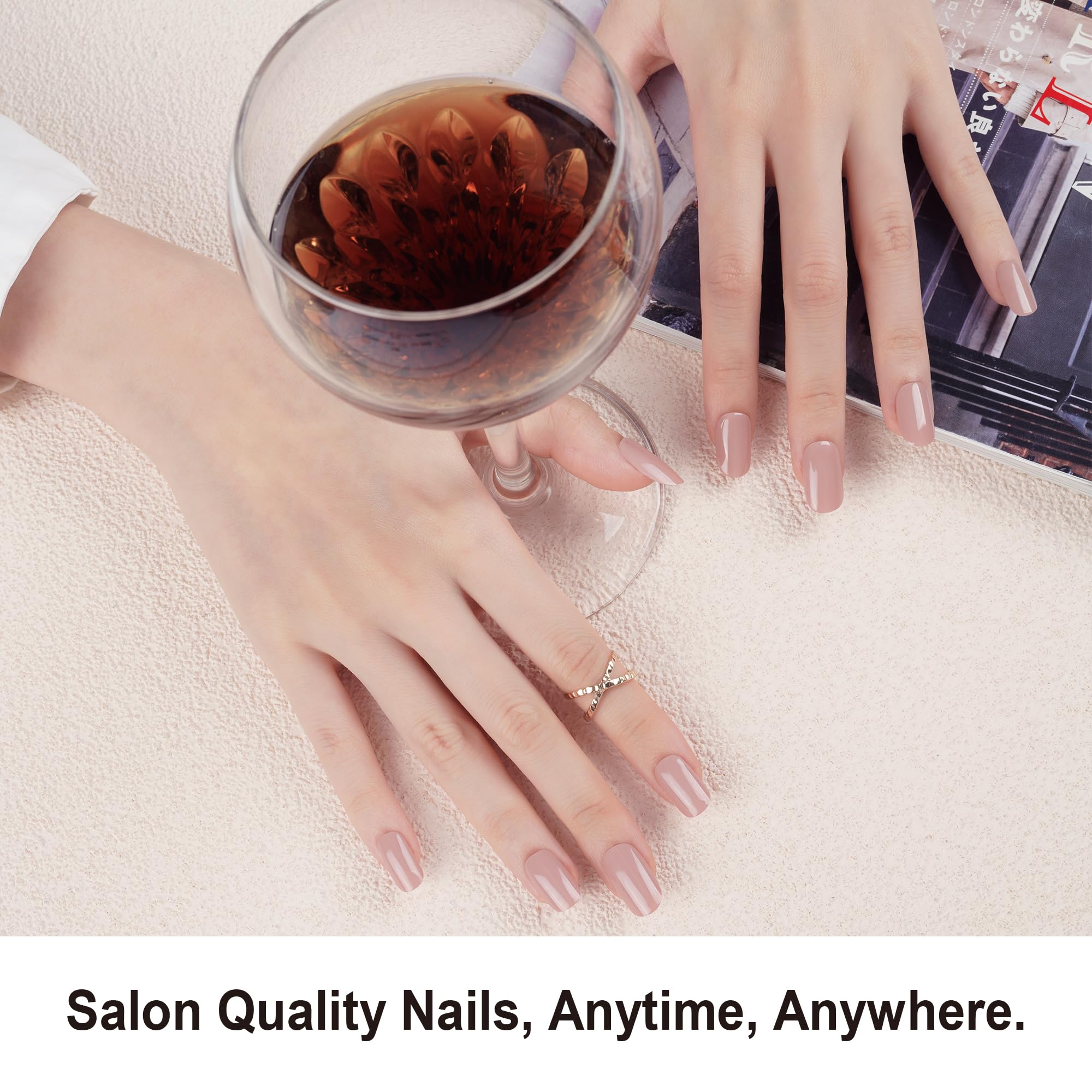 DANNI & TONI Semi Cured Gel Nail Strips – Neutral Nude Warm Nude (28 Stickers)