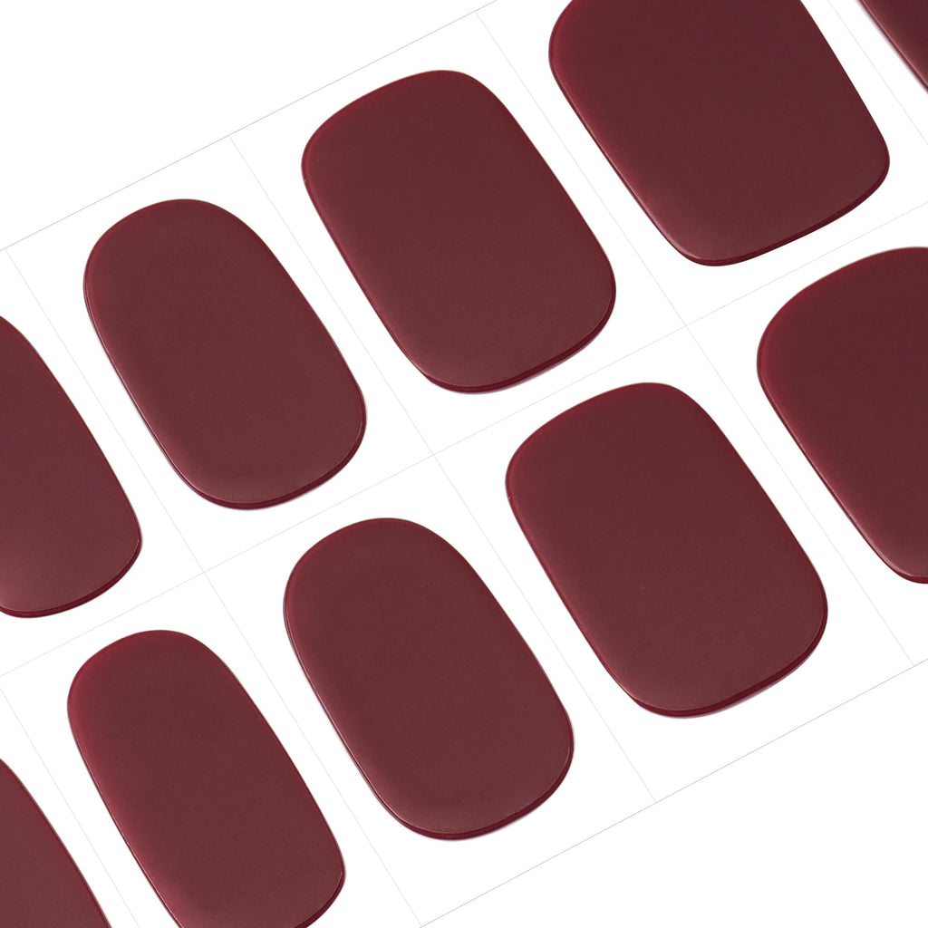 DANNI & TONI Semi-Cured Gel Nail Strips Matte Burgundy – Velvet Rouge | Easy At-Home Manicure