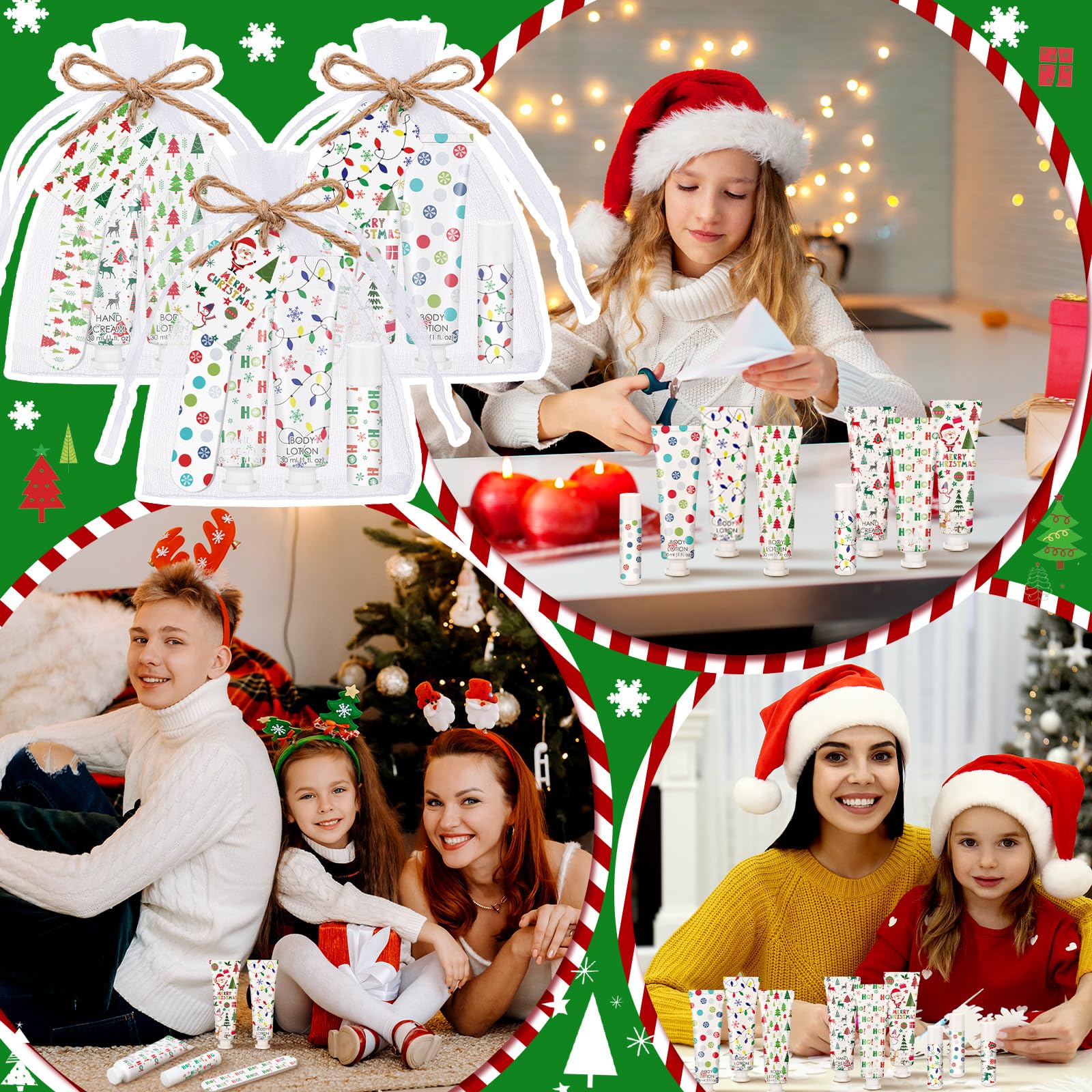 Dansib 36-Set Christmas Party Favors: Hand Cream, Body Lotion, Lip Balm Gift Set for Coworkers & Guests