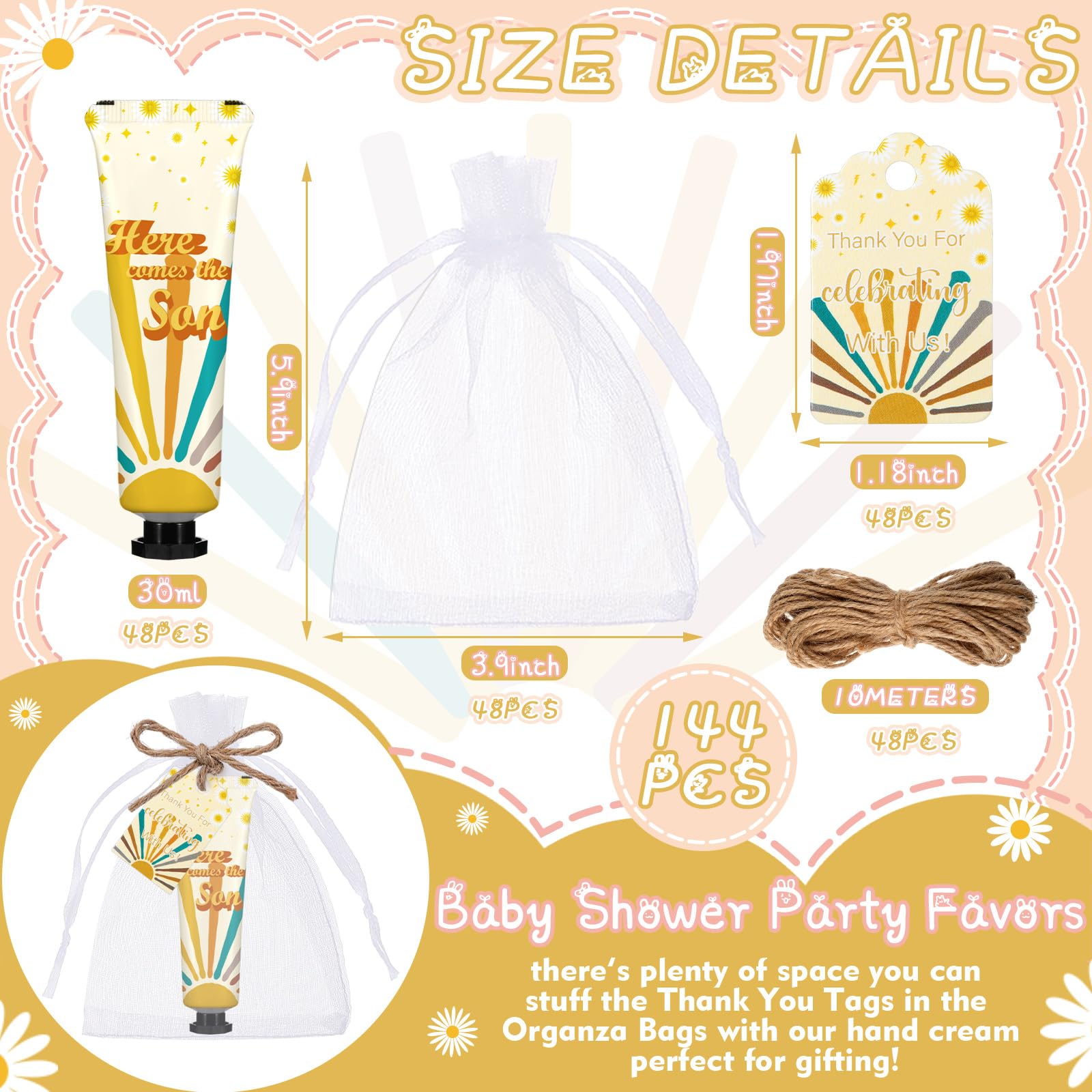 Dansib 48-Set Baby Shower Hand Cream Gifts for Guests – Here Comes the Son