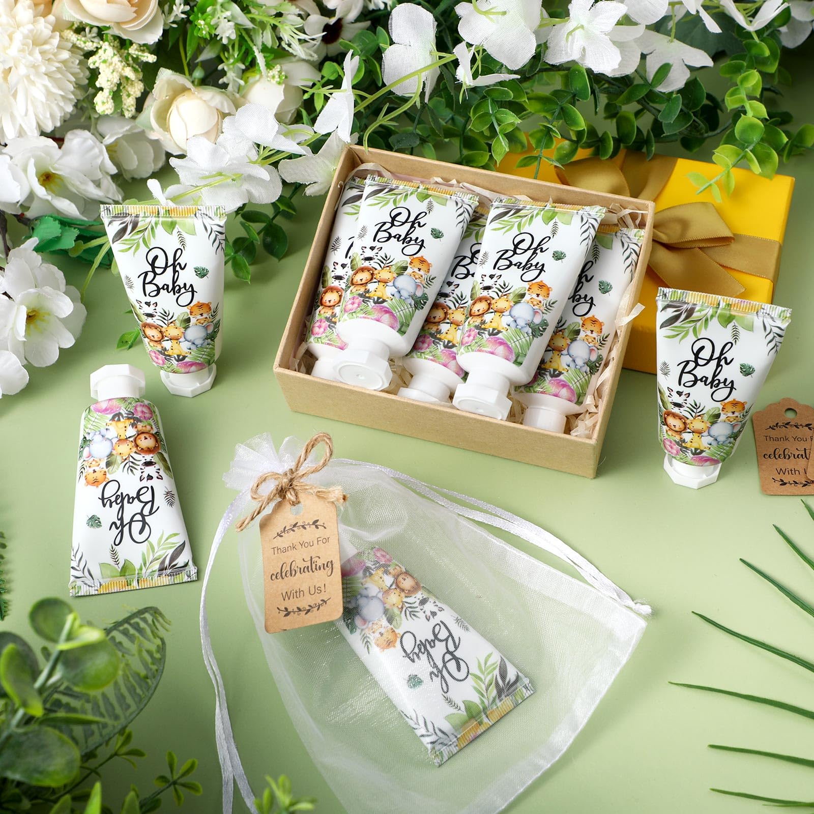 Dansib 48-Set Baby Shower Hand Cream Gift Favors — Mini Travel-Size Lotion Set