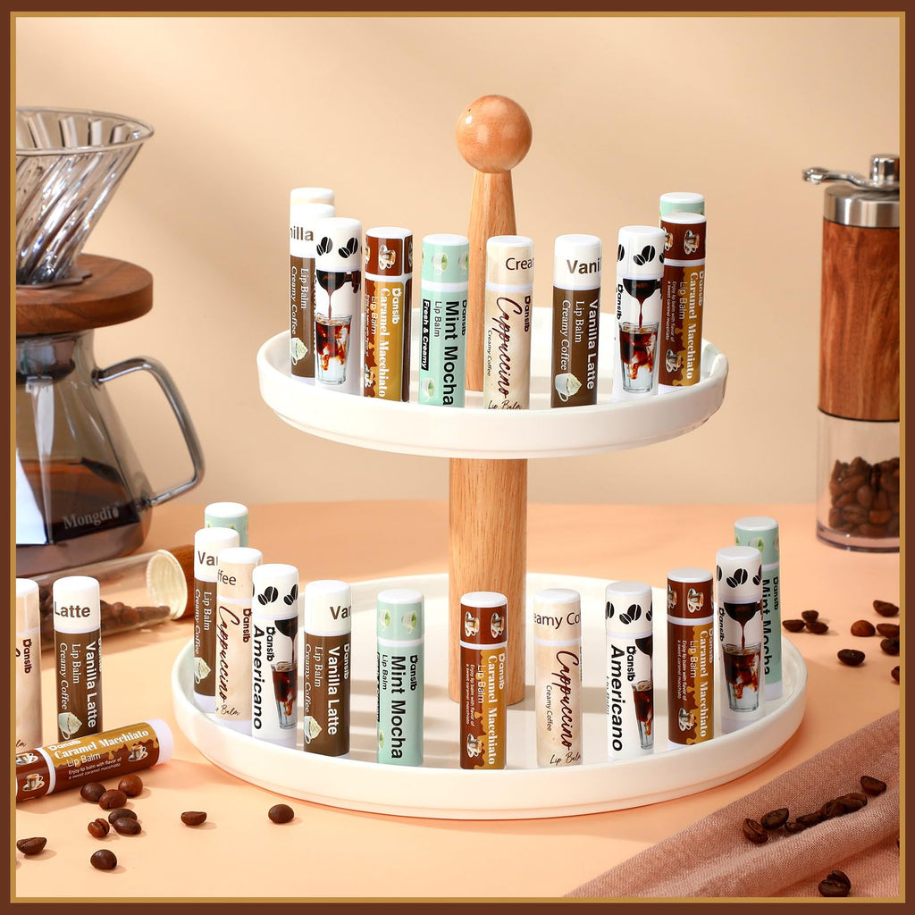 Dansib 50 Pack Coffee Flavor Lip Balms – Vanilla Latte & More