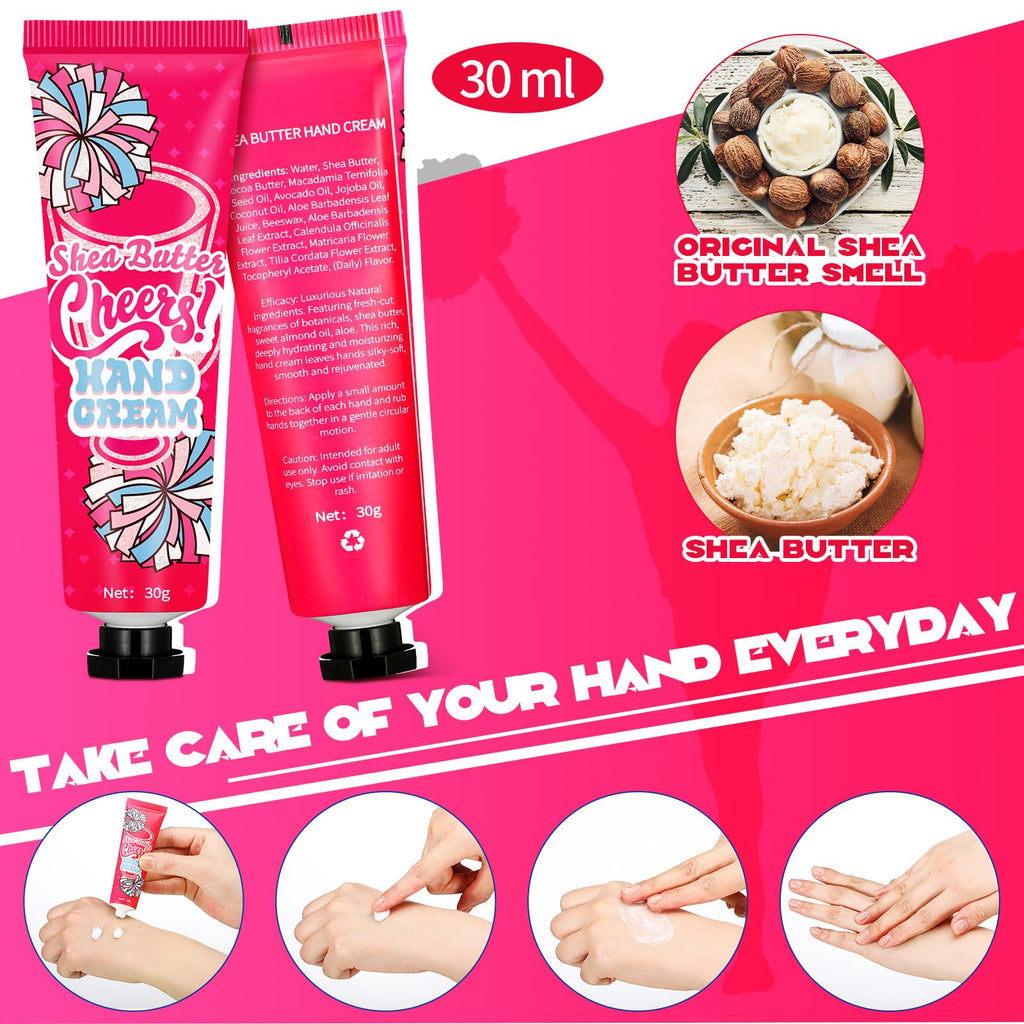 Dansib 24-Pcs Cheer Team Hand Cream Gift Set | Pink, Travel-Size Lotion for Gym Bags