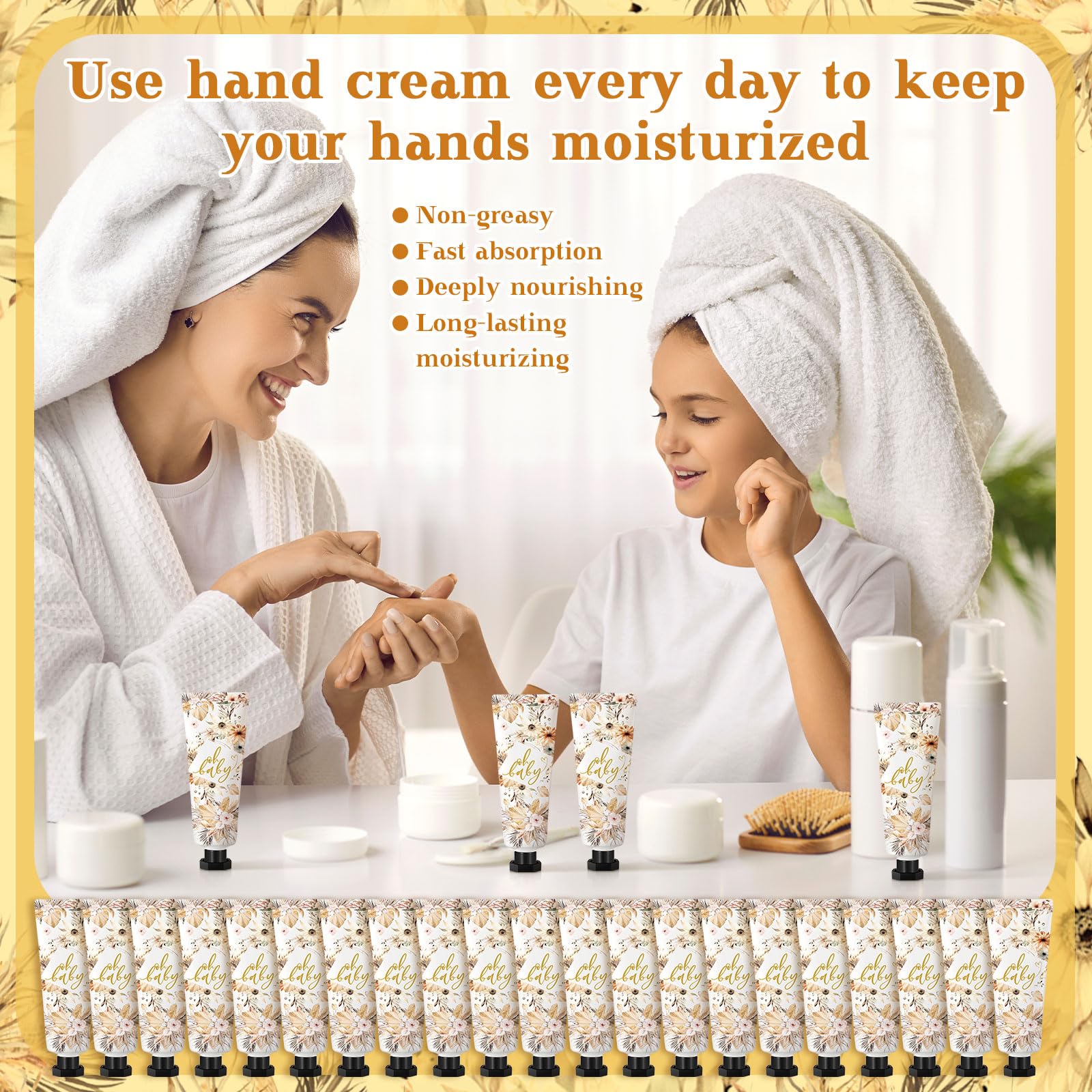 Dansib 48-Set Baby Shower Hand Cream Gift Set | Boho Guest Favors, 30ml Travel Size