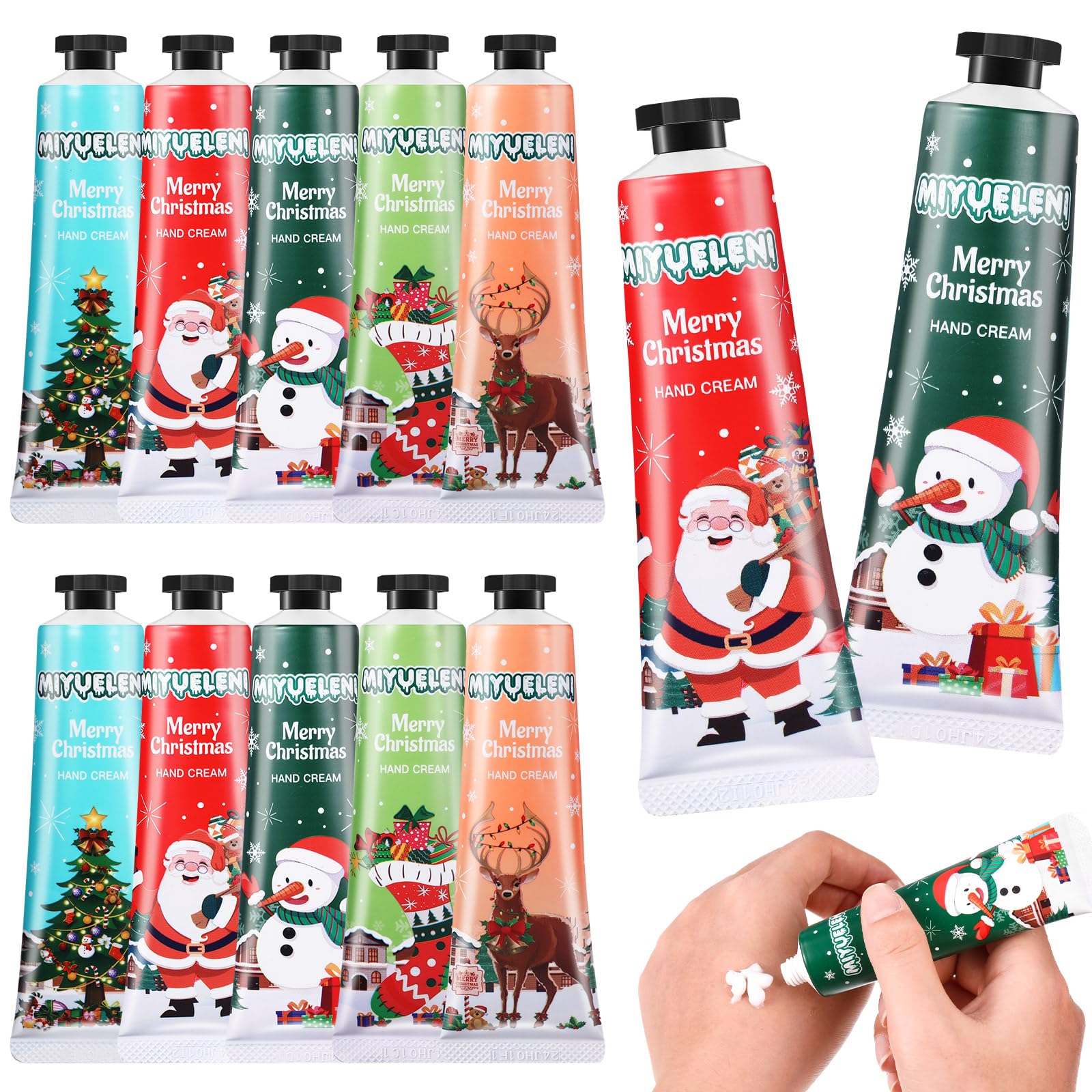 Dansib 12-Pcs Christmas Hand Cream Gift Set | Moisturizing Hand Lotions | Travel Size Holiday Gift