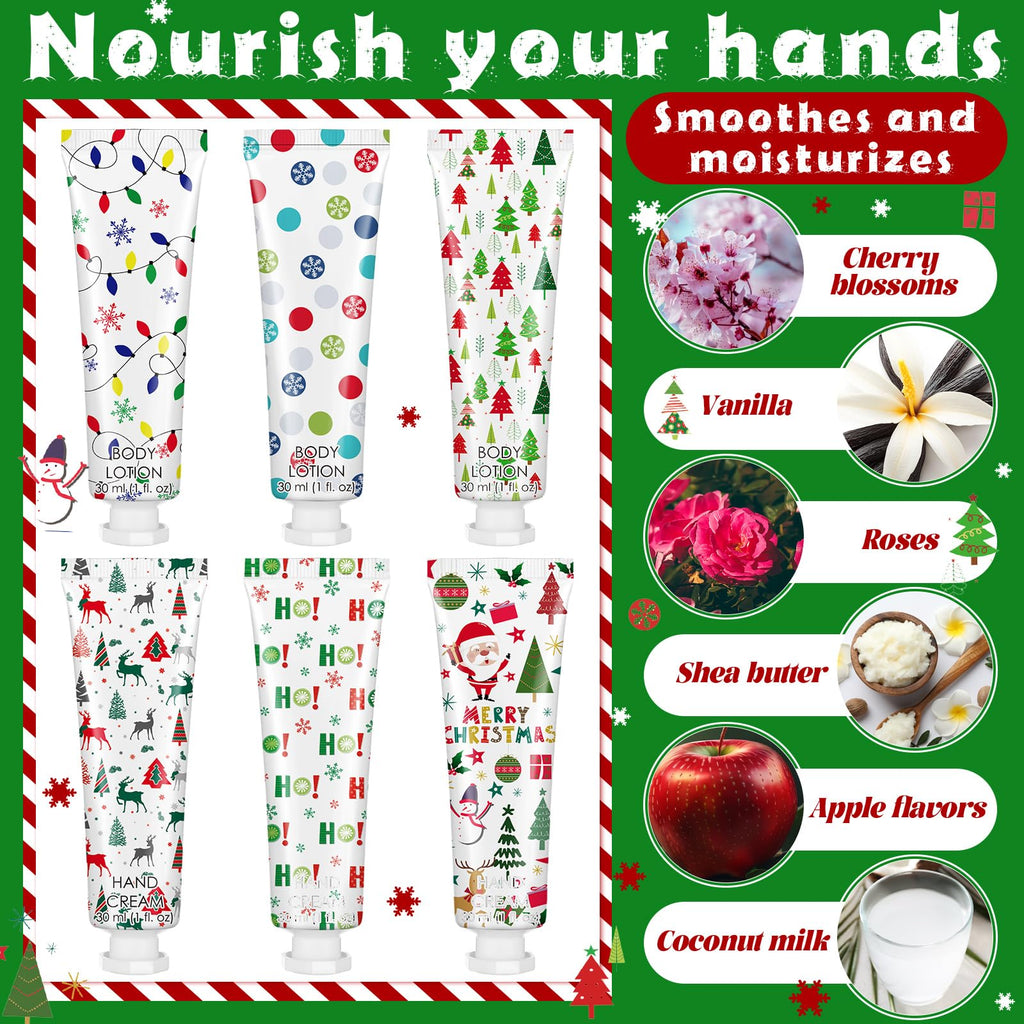 Dansib 72-Piece Christmas Gift Set for Party Favors – Hand Cream, Body Lotion, Lip Balm, Nail File & Stocking Stuffers