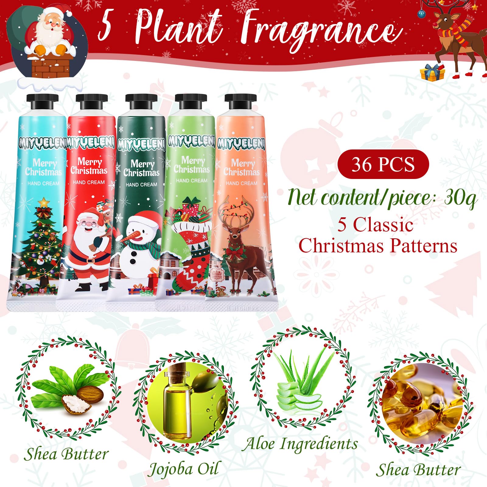 Dansib 36-Piece Christmas Hand Cream Gift Set – Nourishing, Travel-Ready Moisturizers