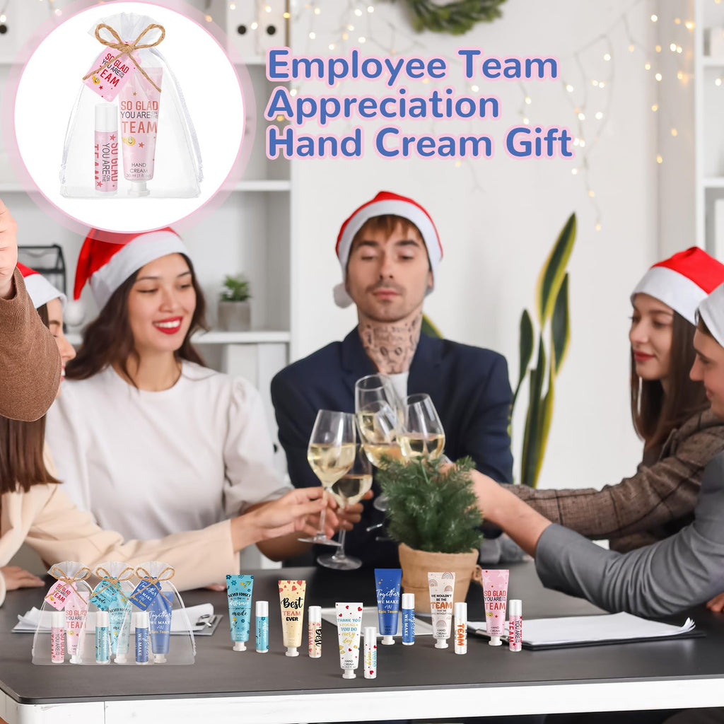Dansib 48set/192pcs Best Team Ever Gifts – Hand Cream & Lip Balm Set for Coworkers