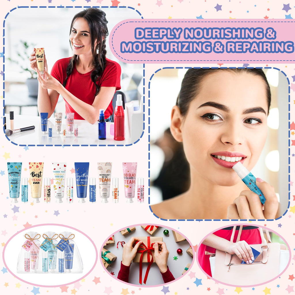 Dansib 144Pcs Best Team Ever Gifts – Employee Appreciation Hand Cream & Lip Balm Set