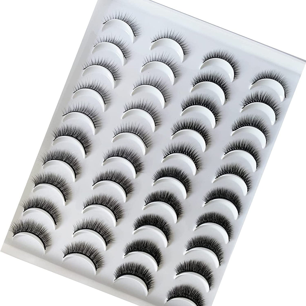 DAODER Lashes Short Eyelashes – Natural Look, 9-11mm Wispy Faux Mink, 20 Pairs