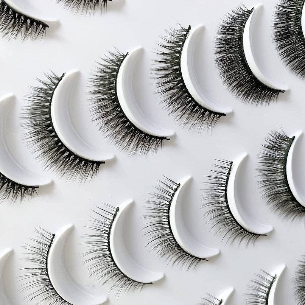 DAODER Lashes Short Eyelashes – Natural Look, 9-11mm Wispy Faux Mink, 20 Pairs