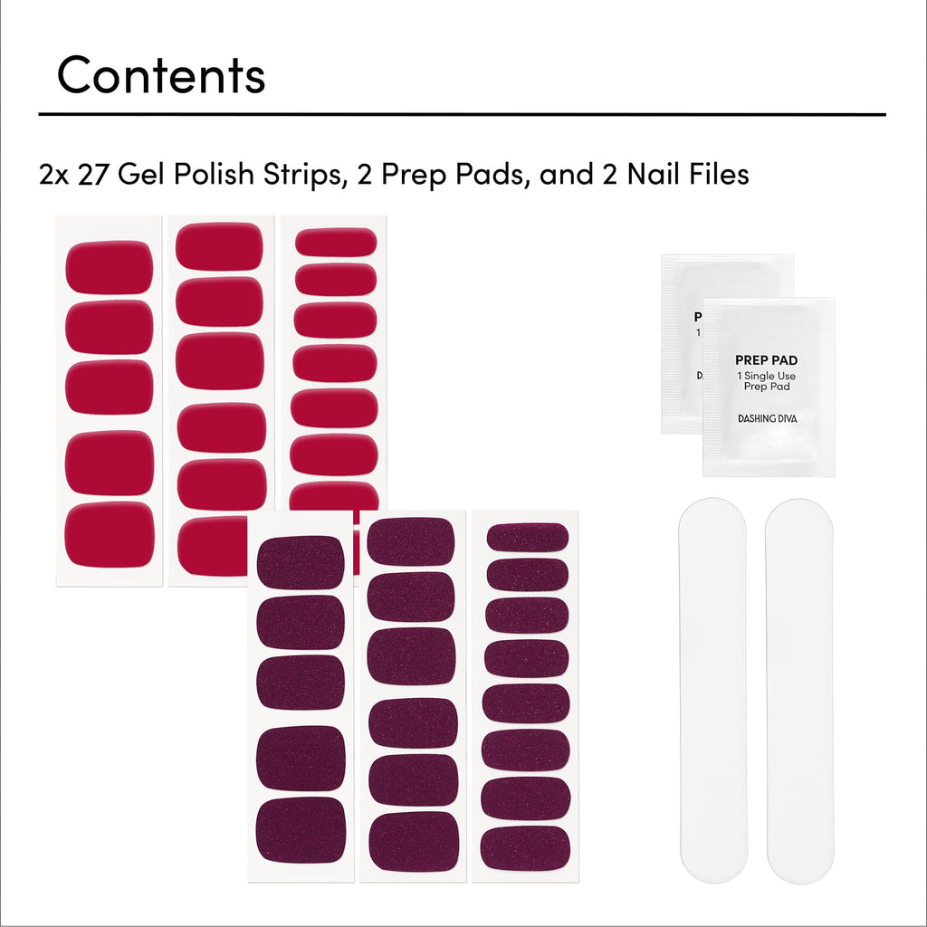 Dashing Diva Gloss Nail Strips Bundle – The Classic Reds (Attention & Red Dahlia) – 2 Sets