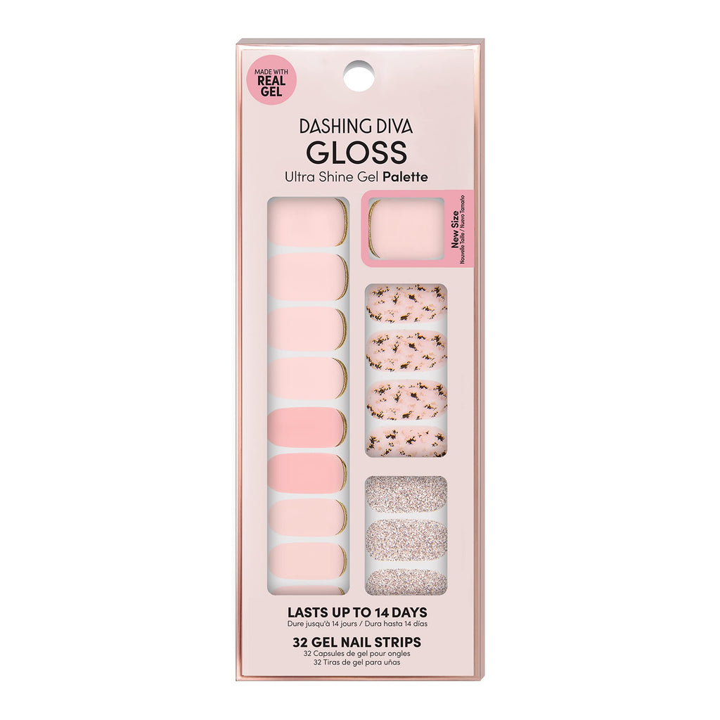 Dashing Diva Gloss Nail Strips Feeling Flush – UV-Free, Chip-Resistant Gel Finish (32 Wraps)