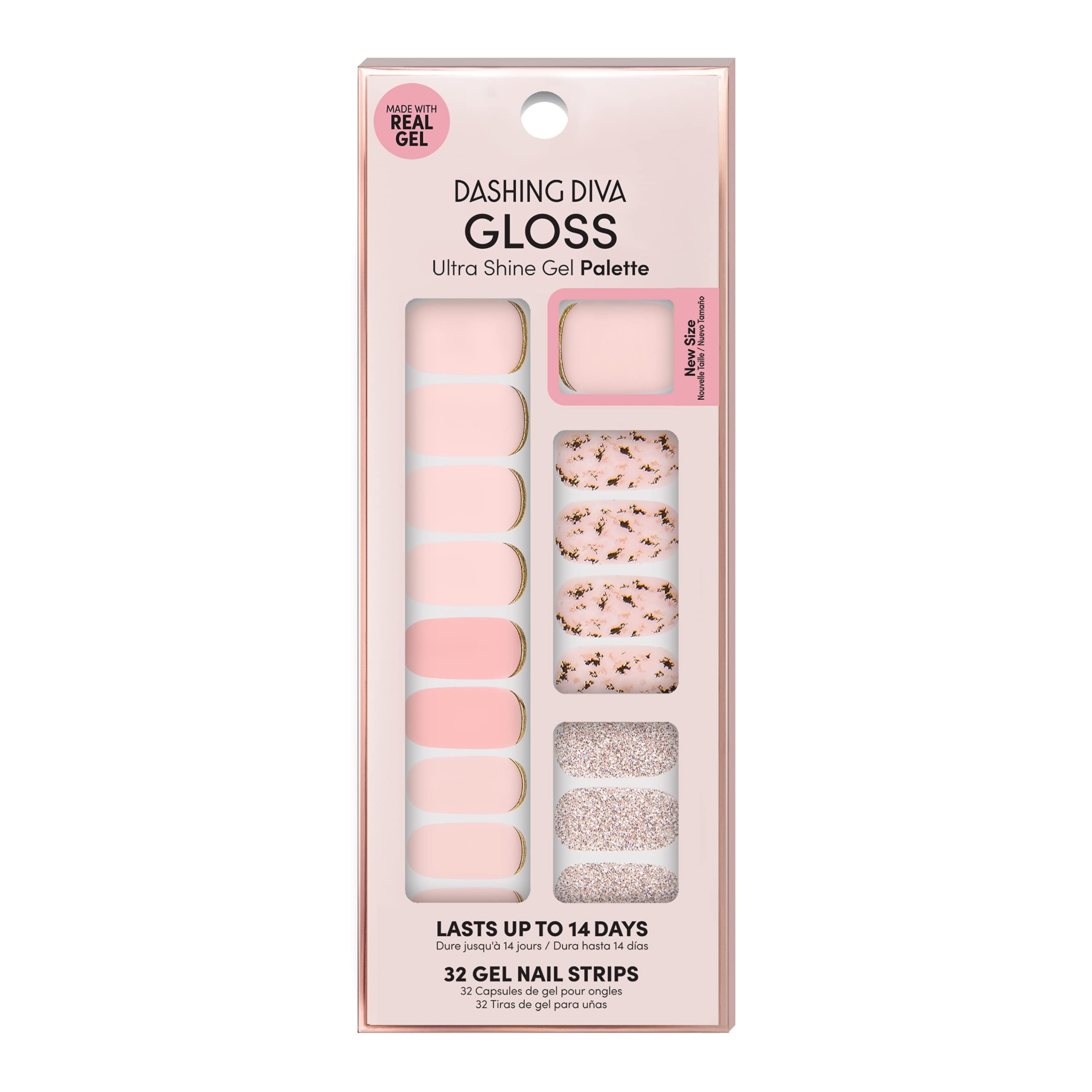 Dashing Diva Gloss Nail Strips Feeling Flush – UV-Free, Chip-Resistant Gel Finish (32 Wraps)