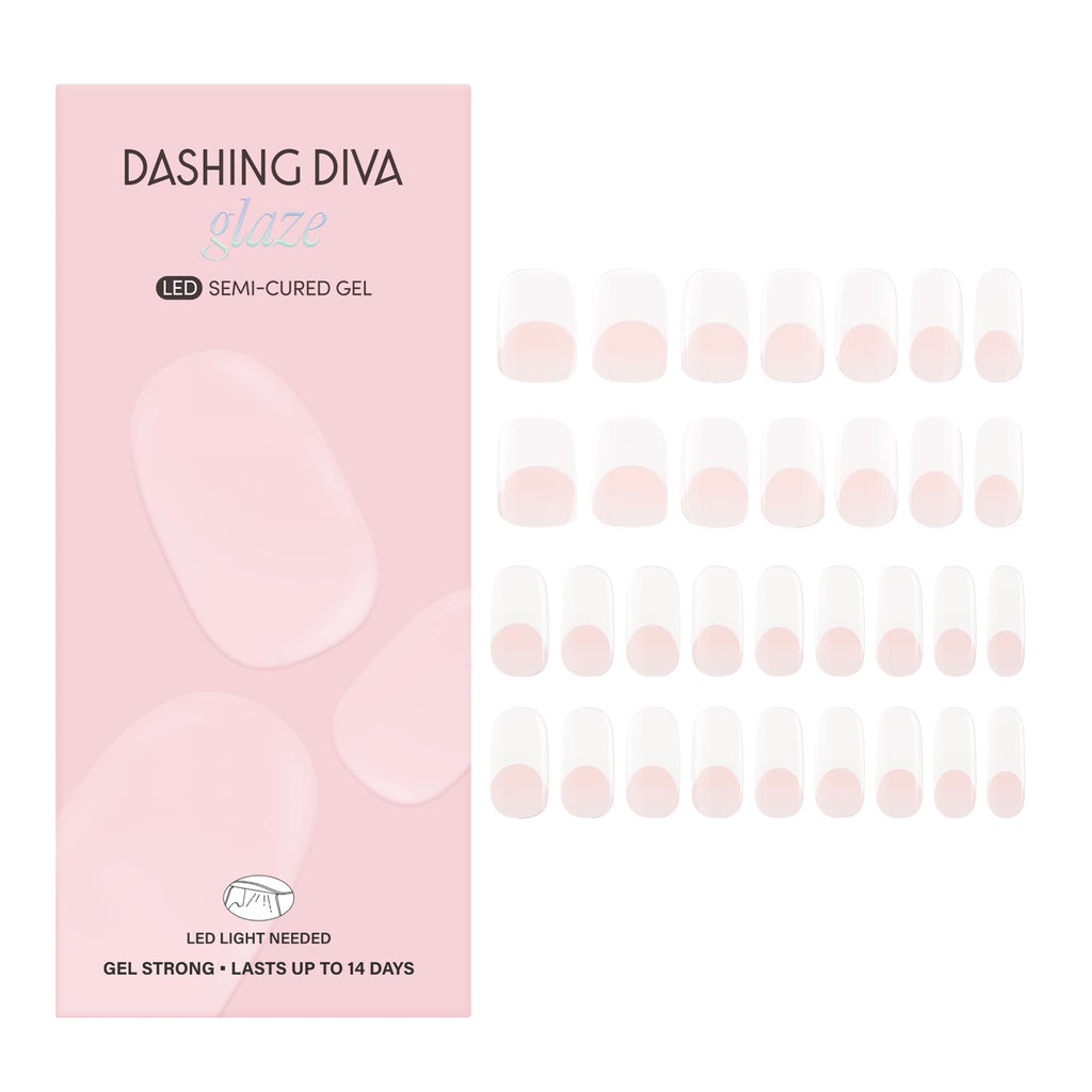 Dashing Diva Glaze Effects Nail Strips – Pearly Whites | Long-Lasting Gel Manicure