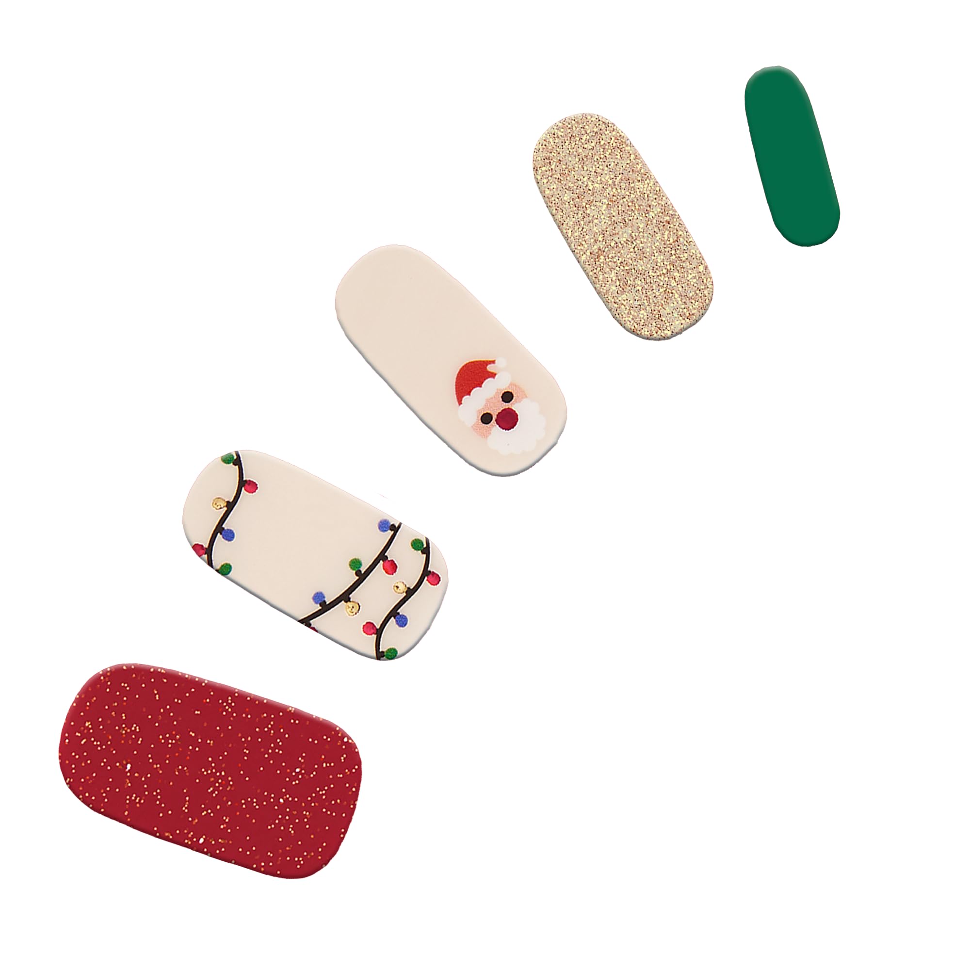 Dashing Diva Gloss Nail Strips Santa Baby | UV Free, Chip-Resistant Gel Finish