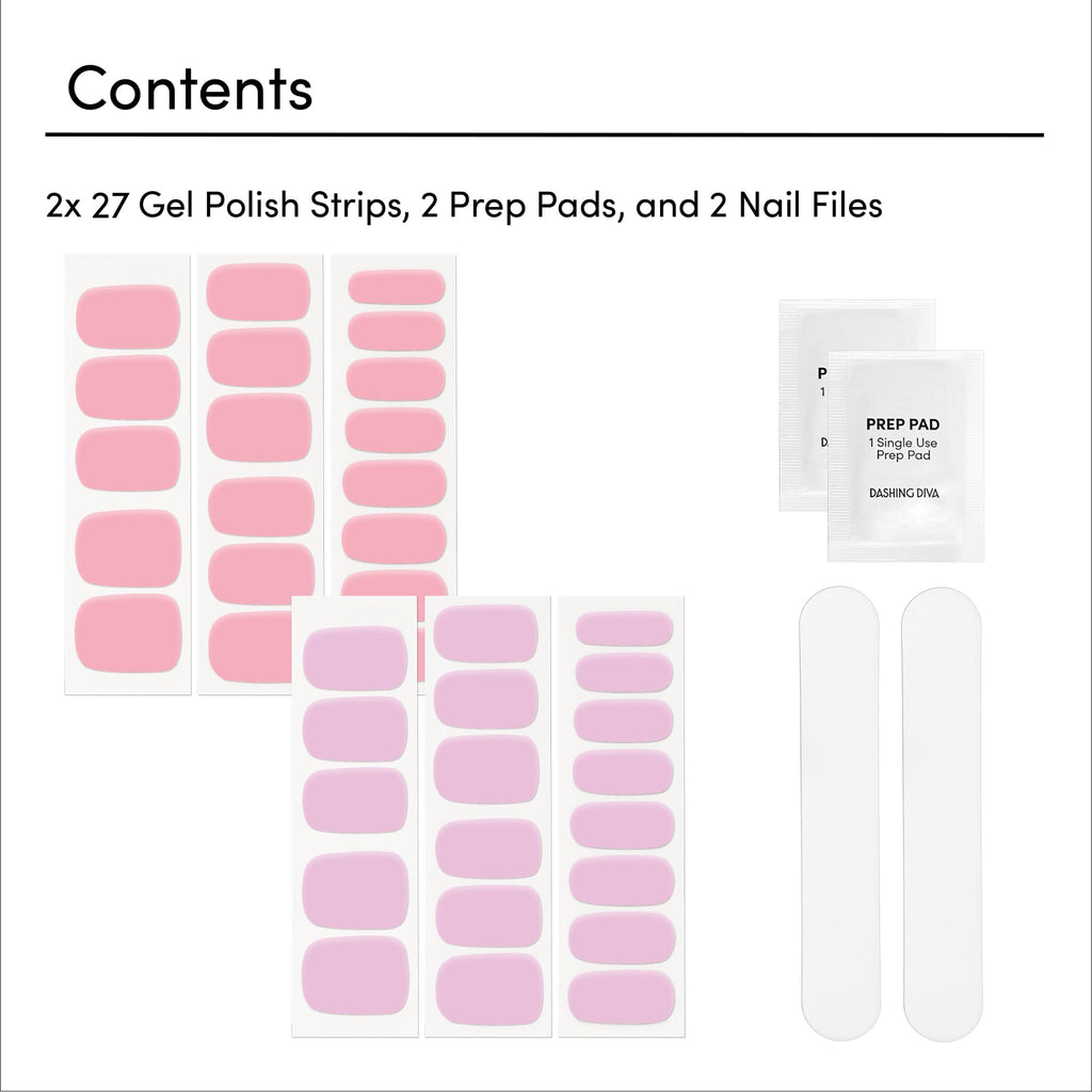 Dashing Diva Gloss Nail Strips Bundle – The Soft Pink Collection (2 Sets)