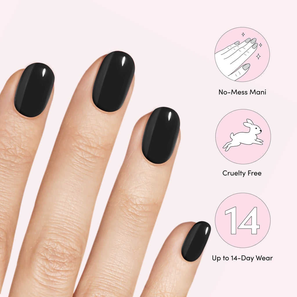Dashing Diva Gloss Nail Strips Bundle – The Black & White Collection: Real Black & Daikon (2 Sets) | UV Free, Chip-Resistant