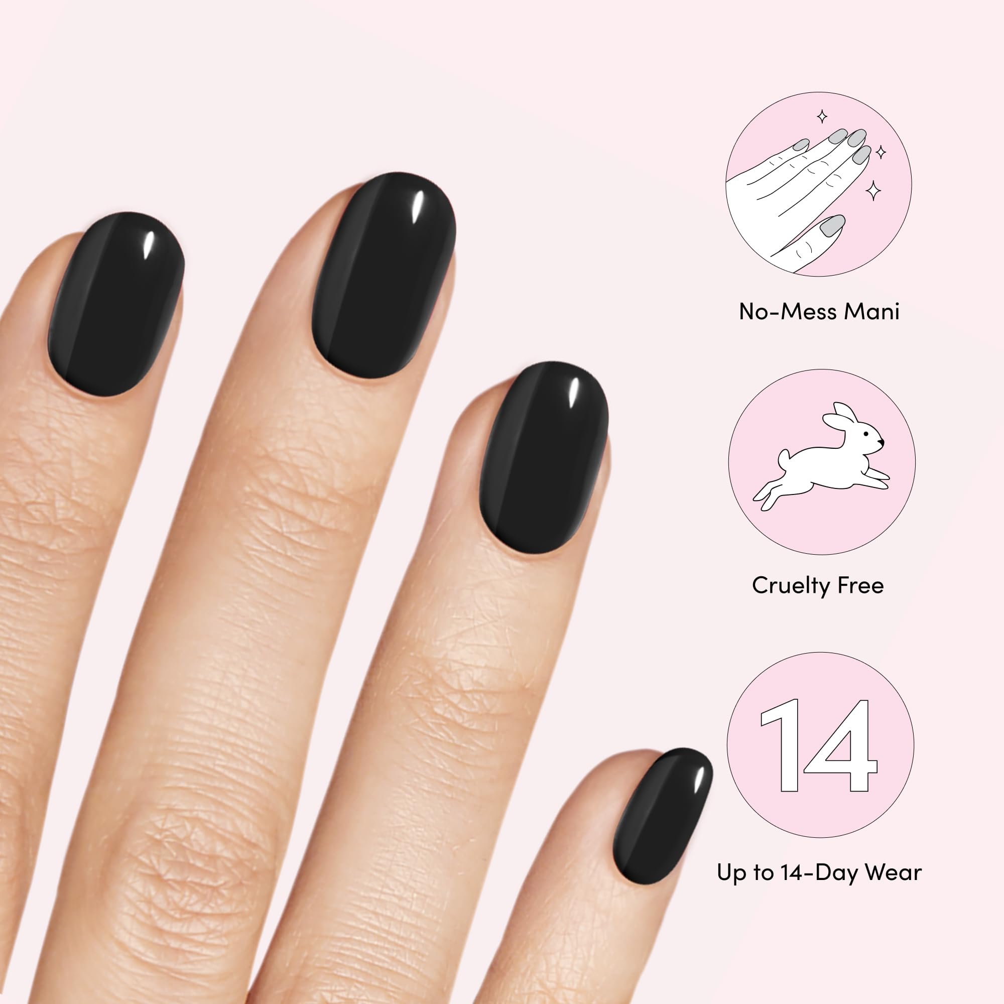 Dashing Diva Gloss Nail Strips Bundle – The Black & White Collection: Real Black & Daikon (2 Sets) | UV Free, Chip-Resistant