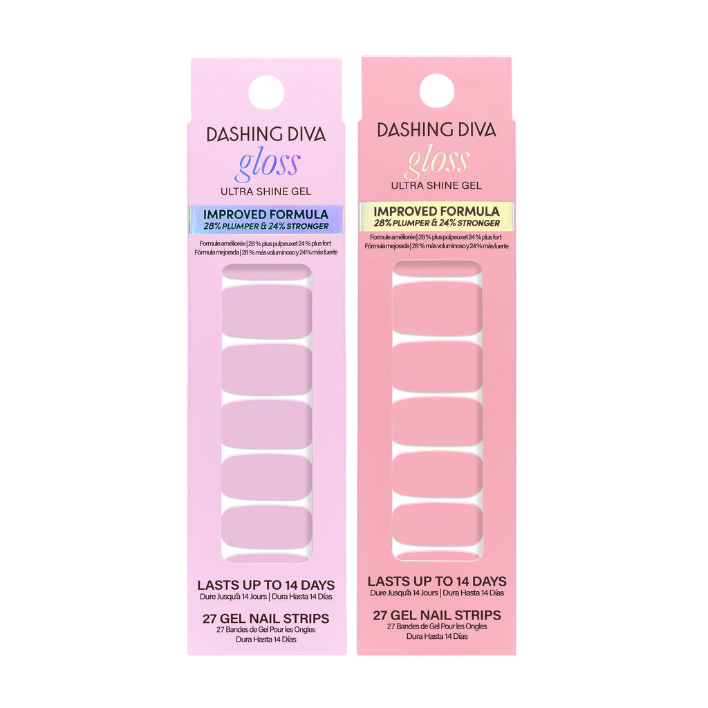 Dashing Diva Gloss Nail Strips Bundle – The Soft Pink Collection (2 Sets)