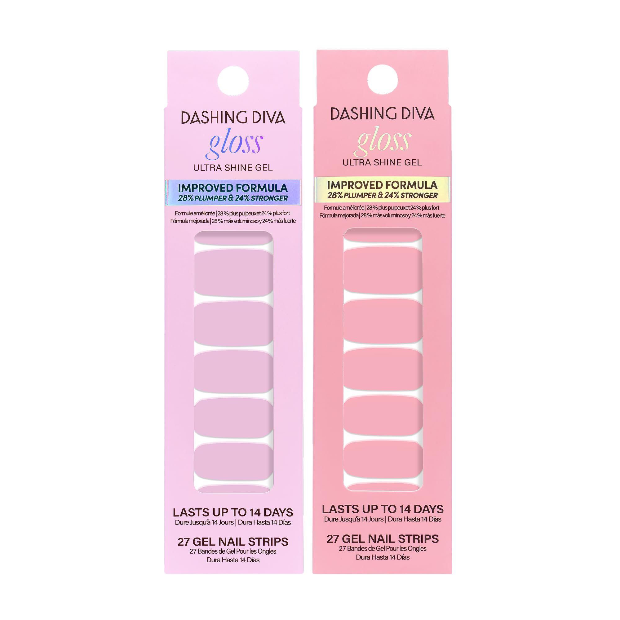 Dashing Diva Gloss Nail Strips Bundle – The Soft Pink Collection (2 Sets)