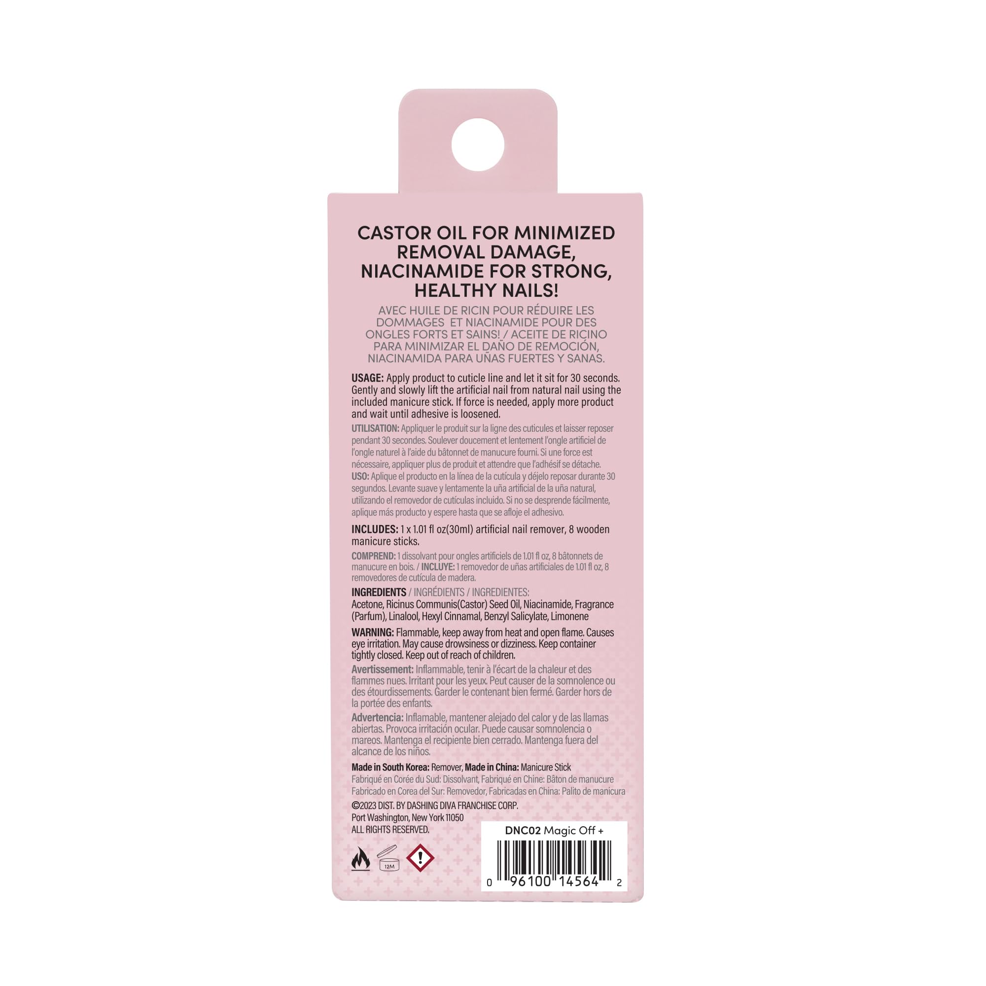 Dashing Diva Magic Off+ Remover 3 Pack – Press-On Nail Remover with Niacinamide & Castor Oil
