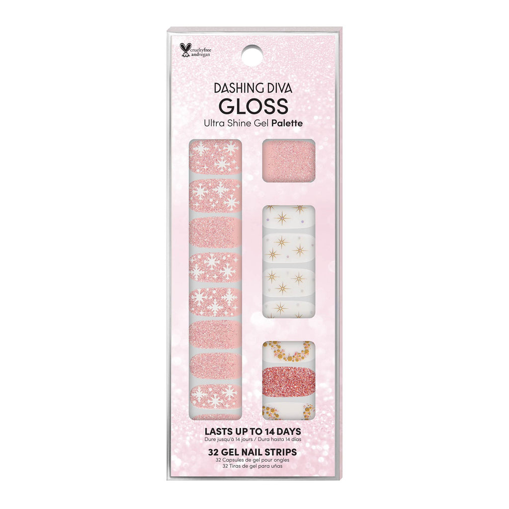 Dashing Diva Gloss Holiday Nail Strips – Sugarplum Dance | UV Free, Chip-Resistant Gel Nail Stickers