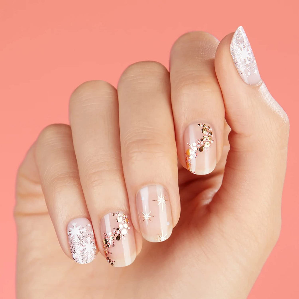 Dashing Diva Gloss Holiday Nail Strips – Sugarplum Dance | UV Free, Chip-Resistant Gel Nail Stickers