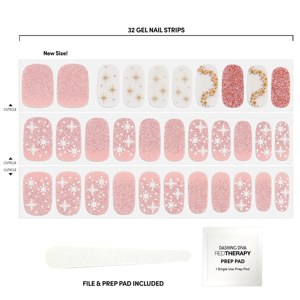 Dashing Diva Gloss Holiday Nail Strips – Sugarplum Dance | UV Free, Chip-Resistant Gel Nail Stickers