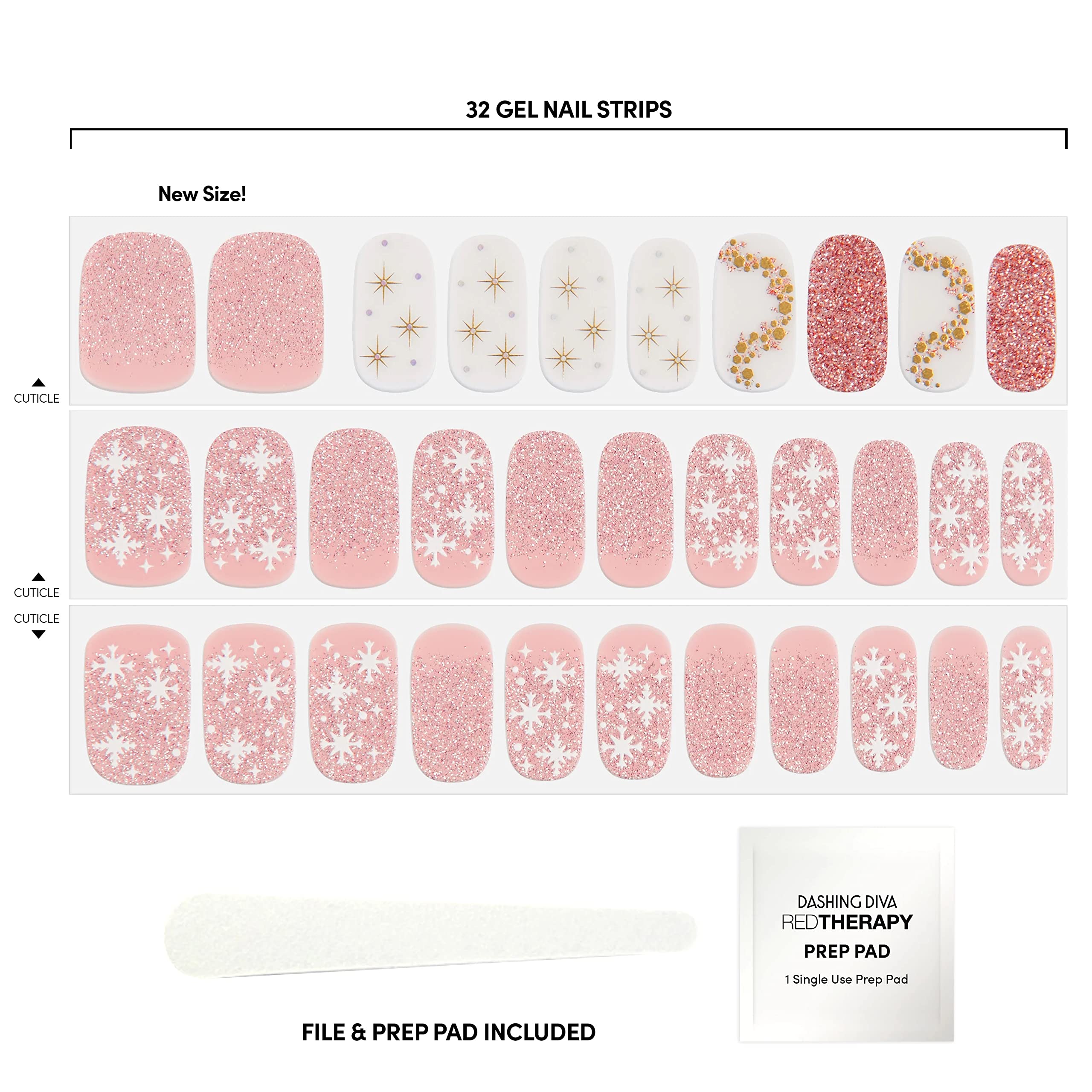 Dashing Diva Gloss Holiday Nail Strips – Sugarplum Dance | UV Free, Chip-Resistant Gel Nail Stickers