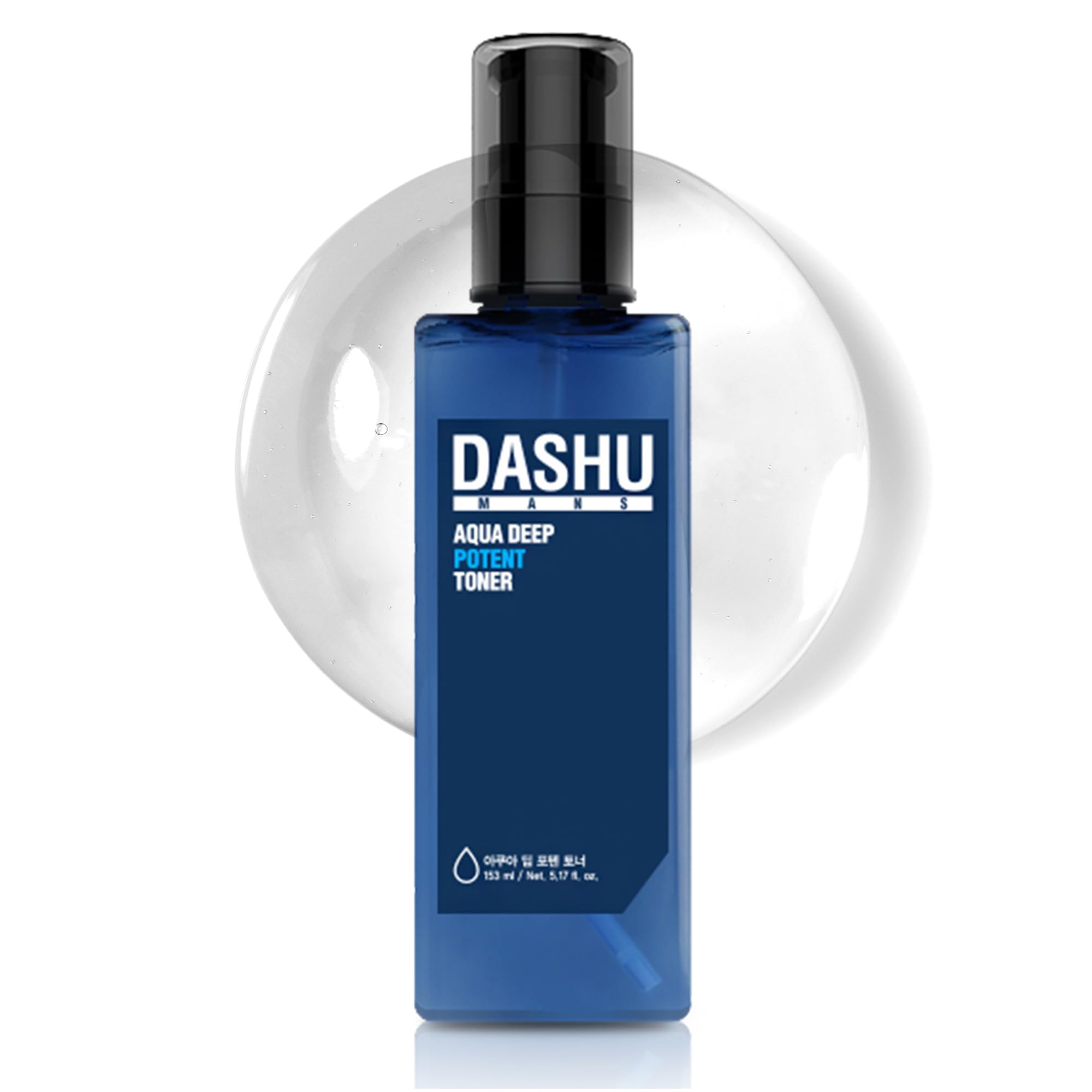 DASHU Mens Aqua Deep Potent Toner – Pore Tightening, All Skin Types, 5.17 fl oz