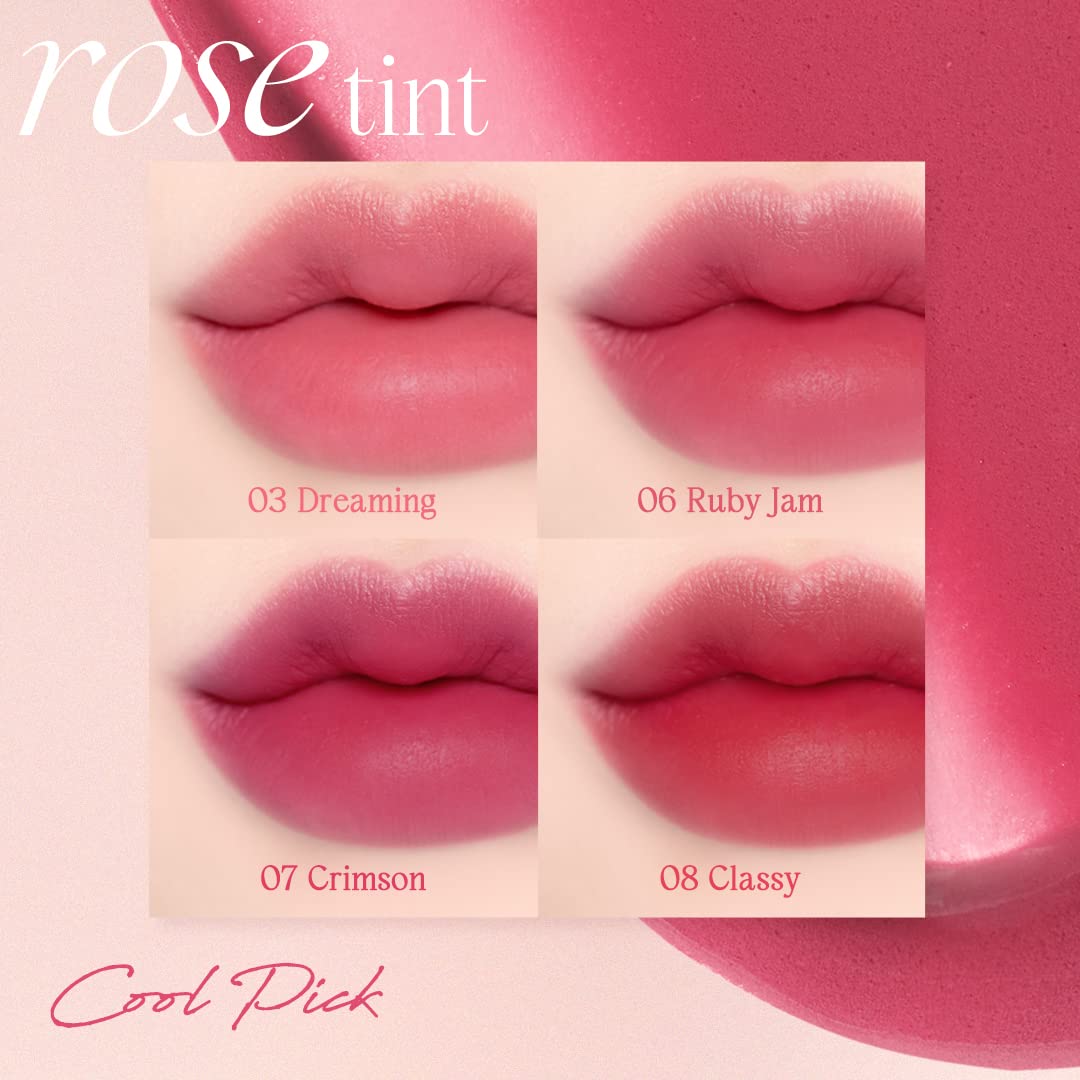dasique Cream De Rose Tint #06 Ruby Jam — Vegan, Cruelty-Free Creamy Matte Lip Tint with Rose Water