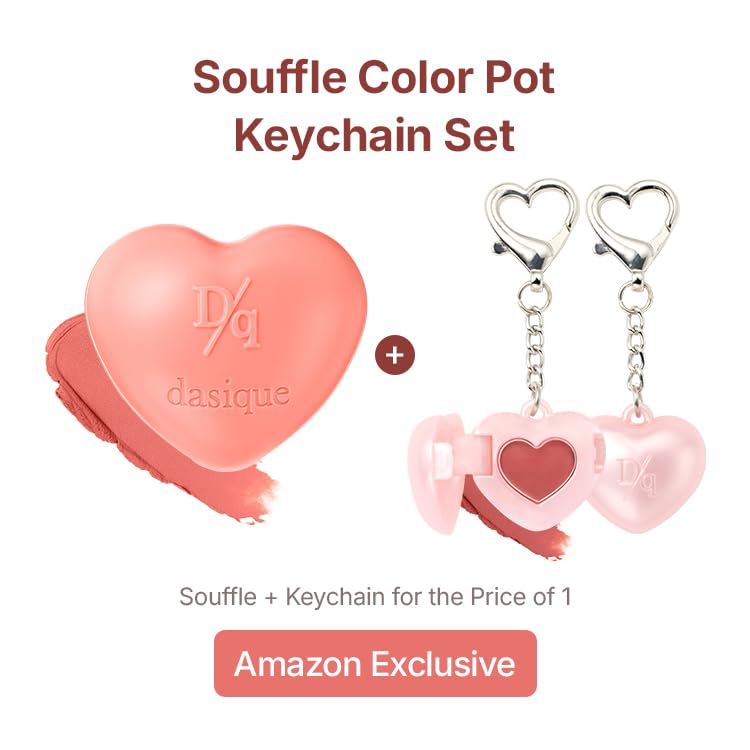 Dasique Souffle Color Pot Special Set #02 Pomelo Pudding – Buildable Blush & Lip Color with Built-In Mini Brush