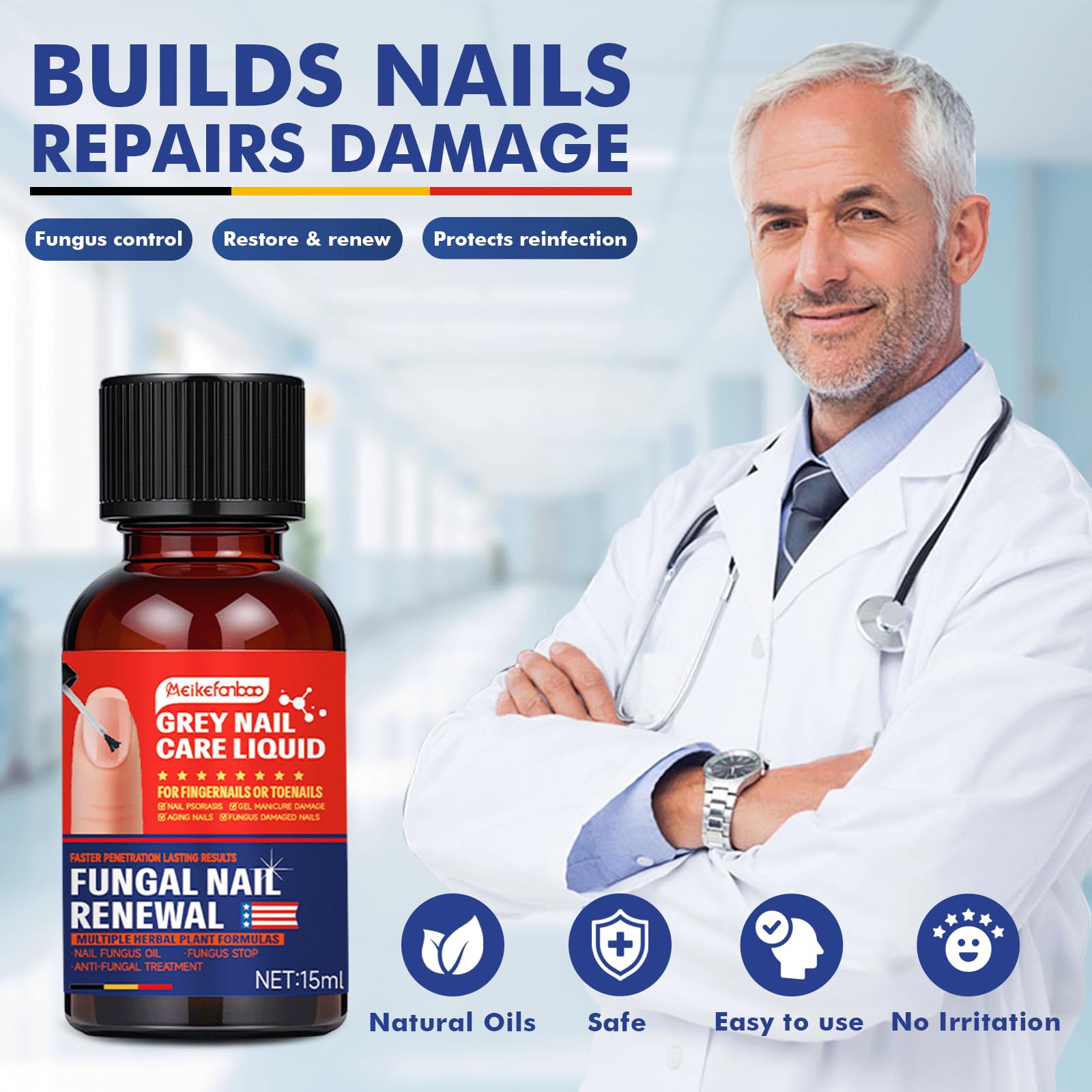 Datunsu Multi-Purpose Nail Repair with Tea Tree Oil | Nail Care Solution for Discolored & Damaged Nails (1 PCS)