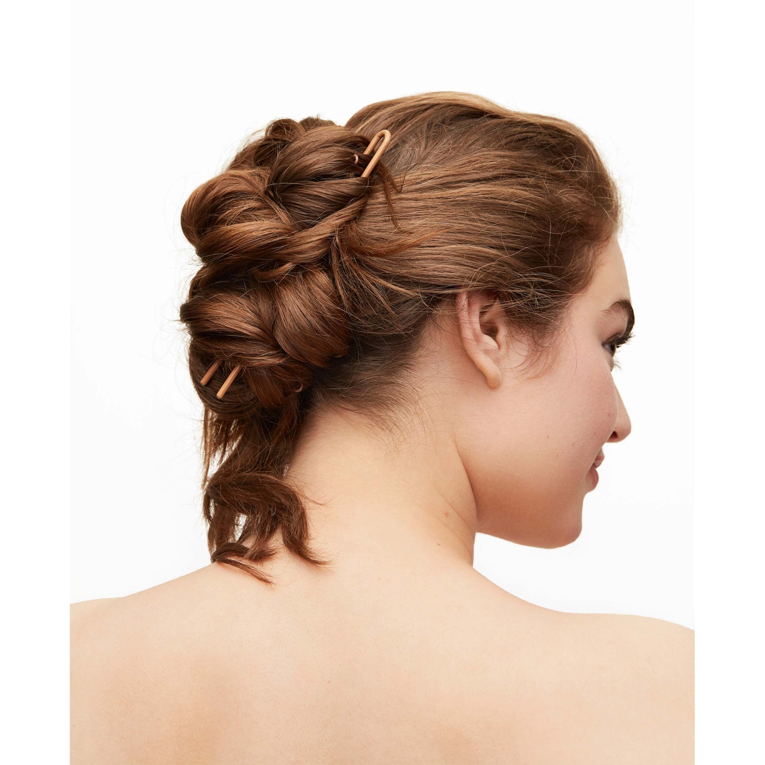Day Rate Beauty Petite Power Pin (5.5-Inch) – U-Shaped Hair Pin for Buns & Updos – Made in USA (Fawn)