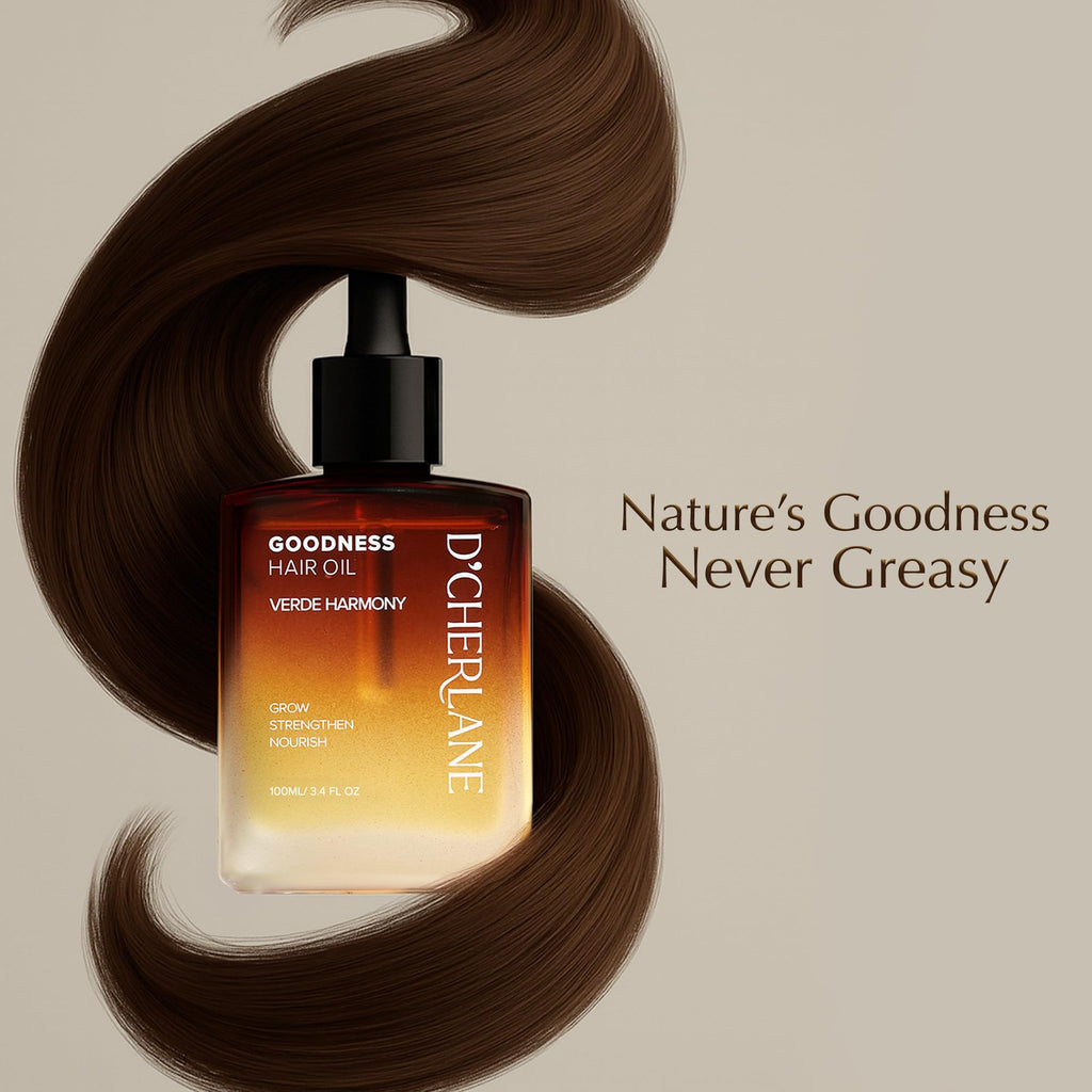 D'Cherlane Hair Growth Oil – Lightweight Scalp Treatment with Rosemary, Argan, Coconut & Castor for All Hair Types