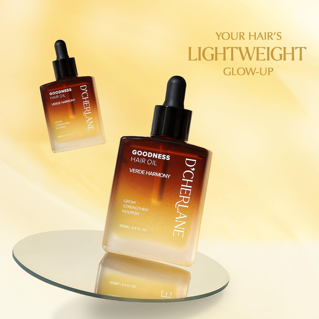 D'Cherlane Hair Growth Oil – Lightweight Scalp Treatment with Rosemary, Argan, Coconut & Castor for All Hair Types