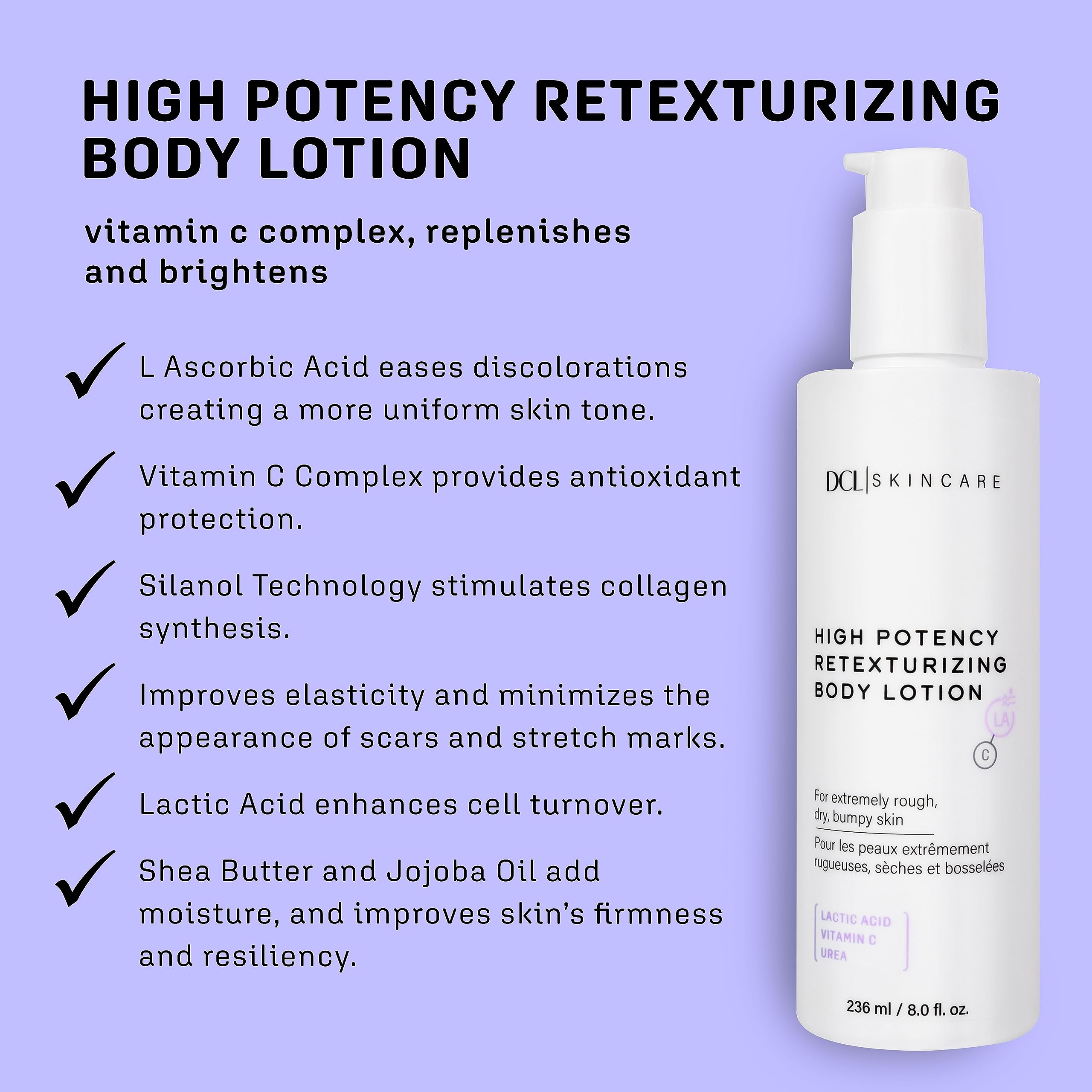 DCL Skincare High Potency Retexturizing Body Lotion – 8 fl oz