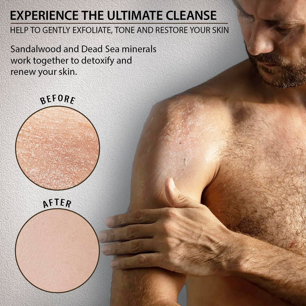 Dead Sea Collection Salt Body Scrub Eucalyptus & Mint for Men - Exfoliate, Hydrate & Detoxify (23.28 oz)