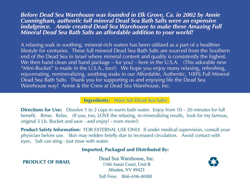 Dead Sea Warehouse Unscented Dead Sea Salt Bath Soaks – 2 lbs x 2 Pack for Relaxation & Skin Hydration