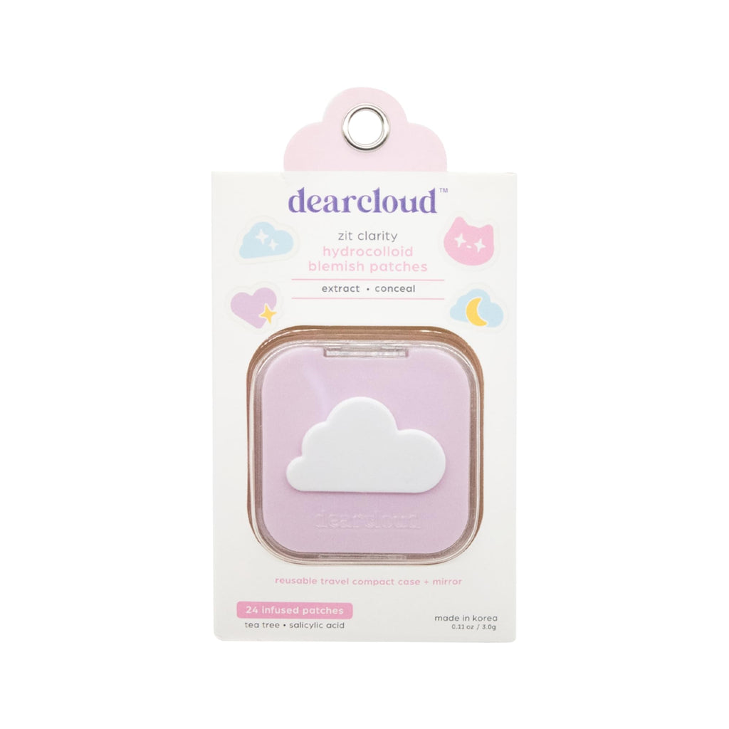 dearcloud Hydrocolloid Blemish Patches – 24 Count + Compact Case | Acne Patches with Tea Tree Oil & Salicylic Acid