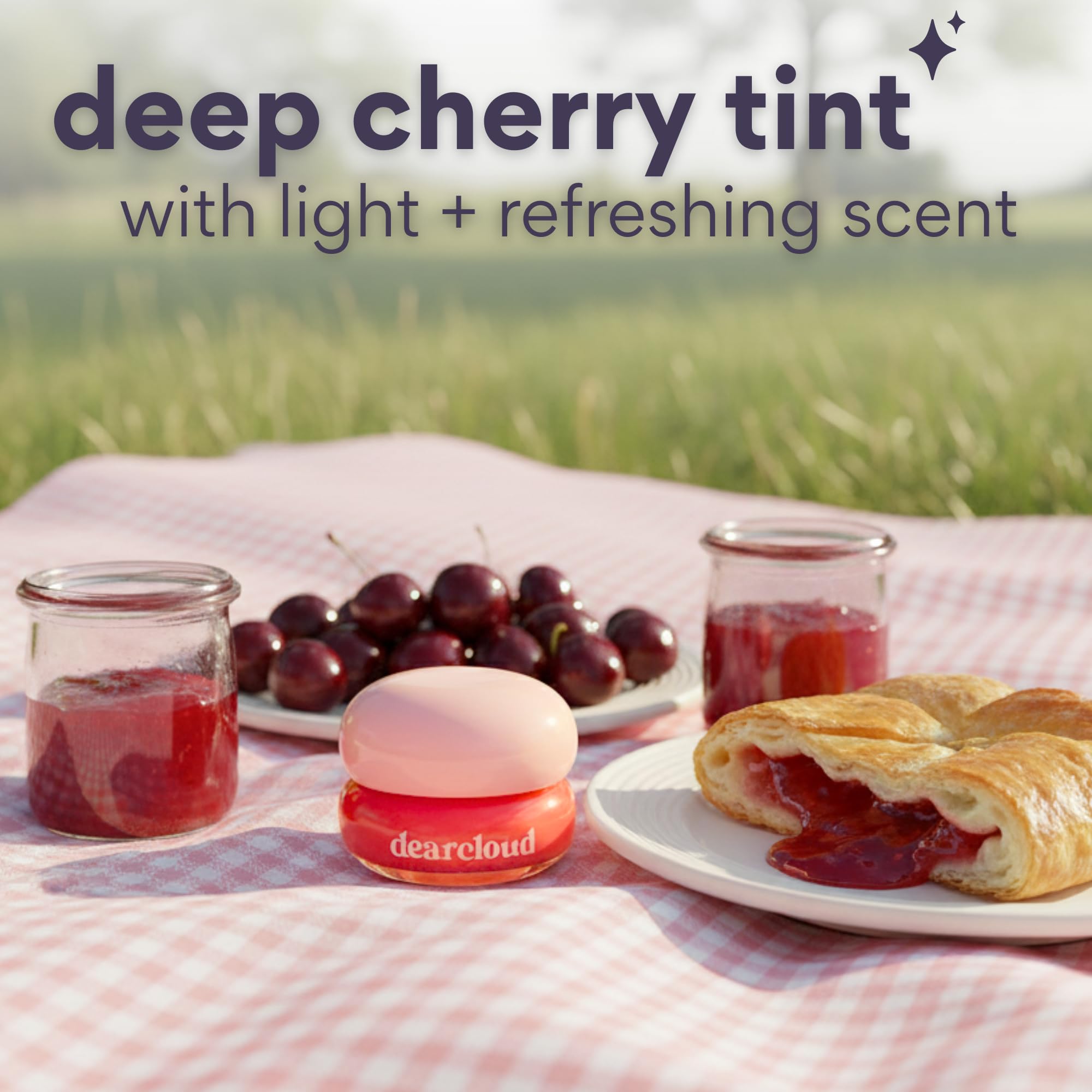 dearcloud Dewy Lip Jam – Hydrating Lip Balm & Gloss with Vitamin E (Deep Cherry)