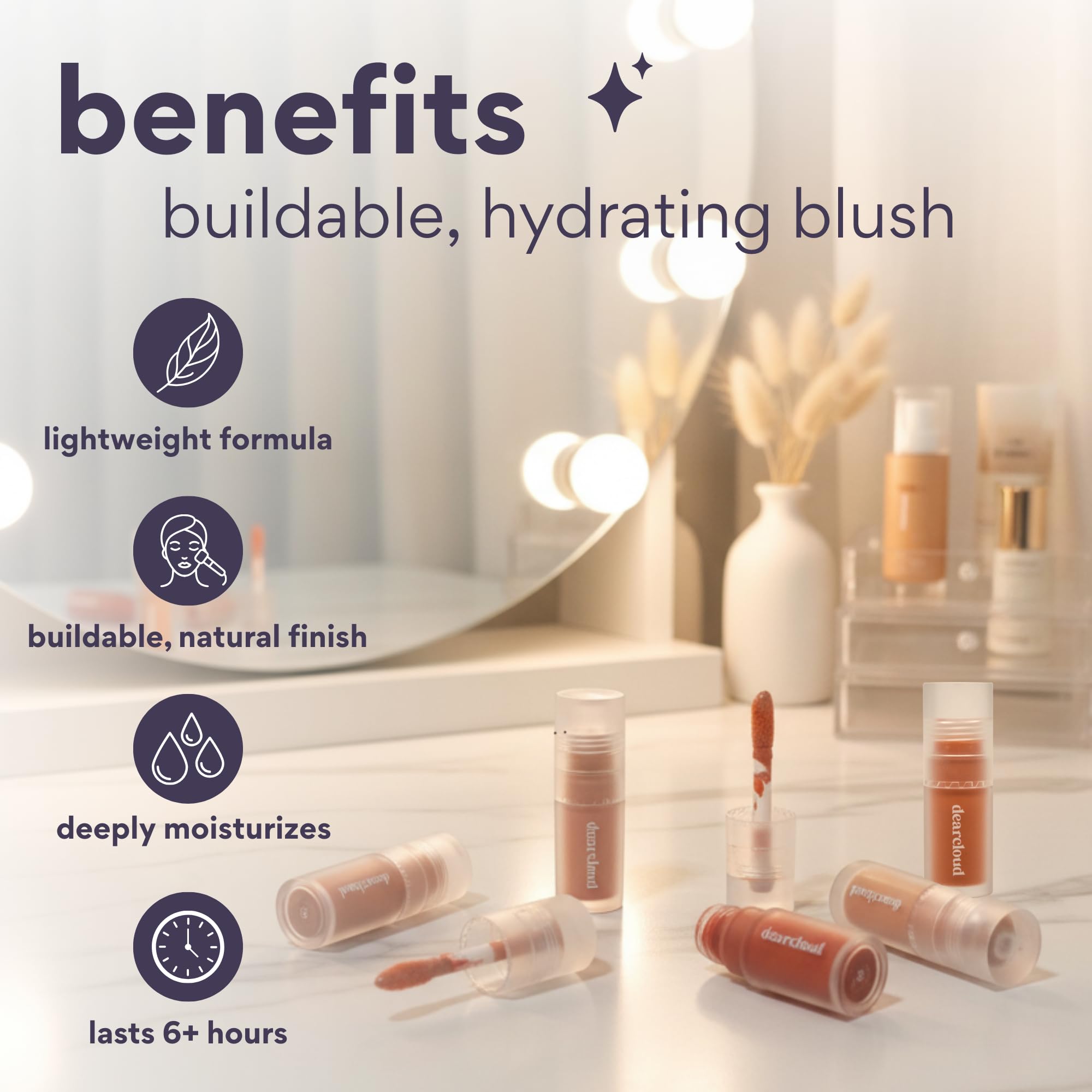 Dearcloud Gentle Crush Serum Blush – Soft Crush | Hyaluronic Acid Liquid Blush for Cheeks