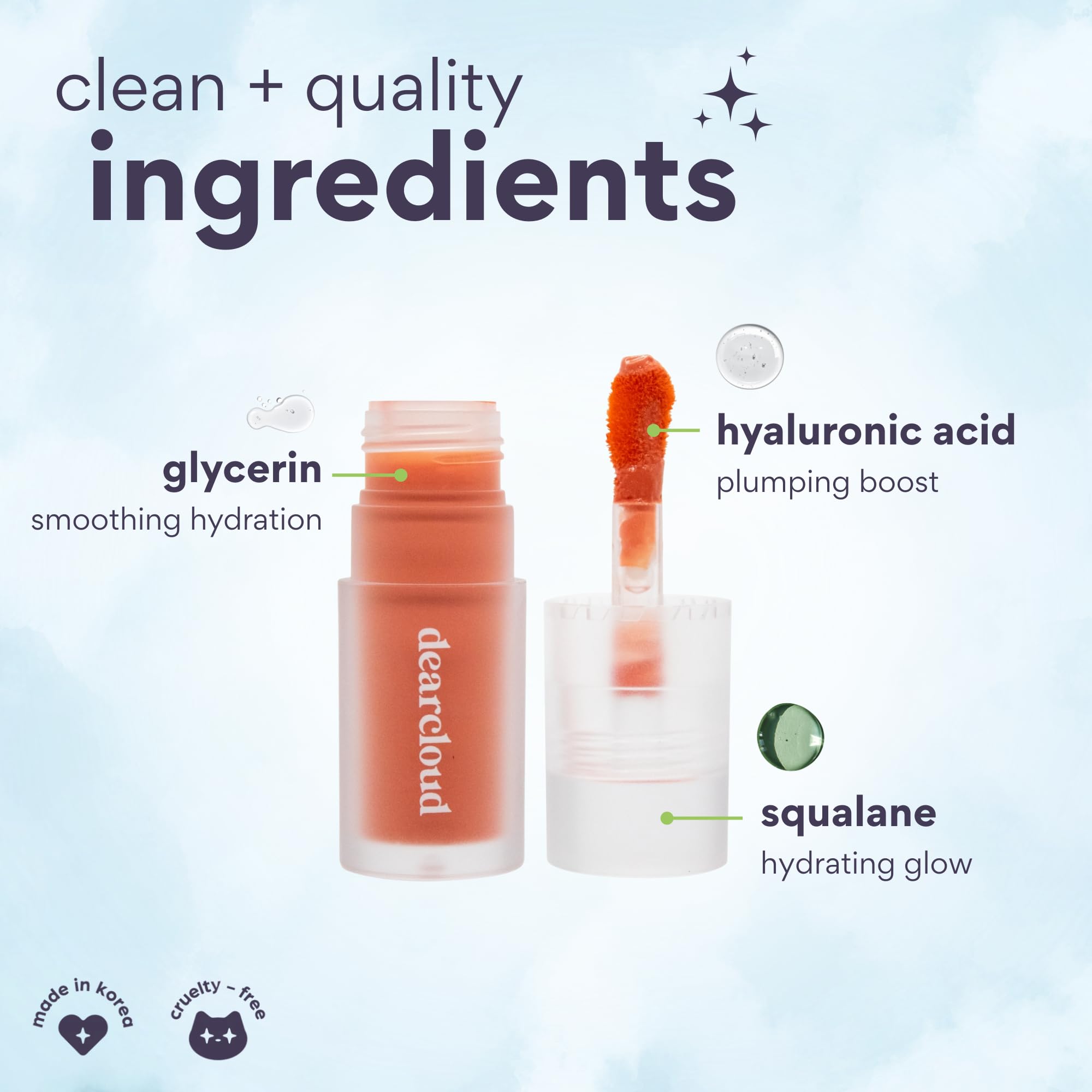 Dearcloud Gentle Crush Serum Blush – Peaches | Hydrating Liquid Blush with Hyaluronic Acid