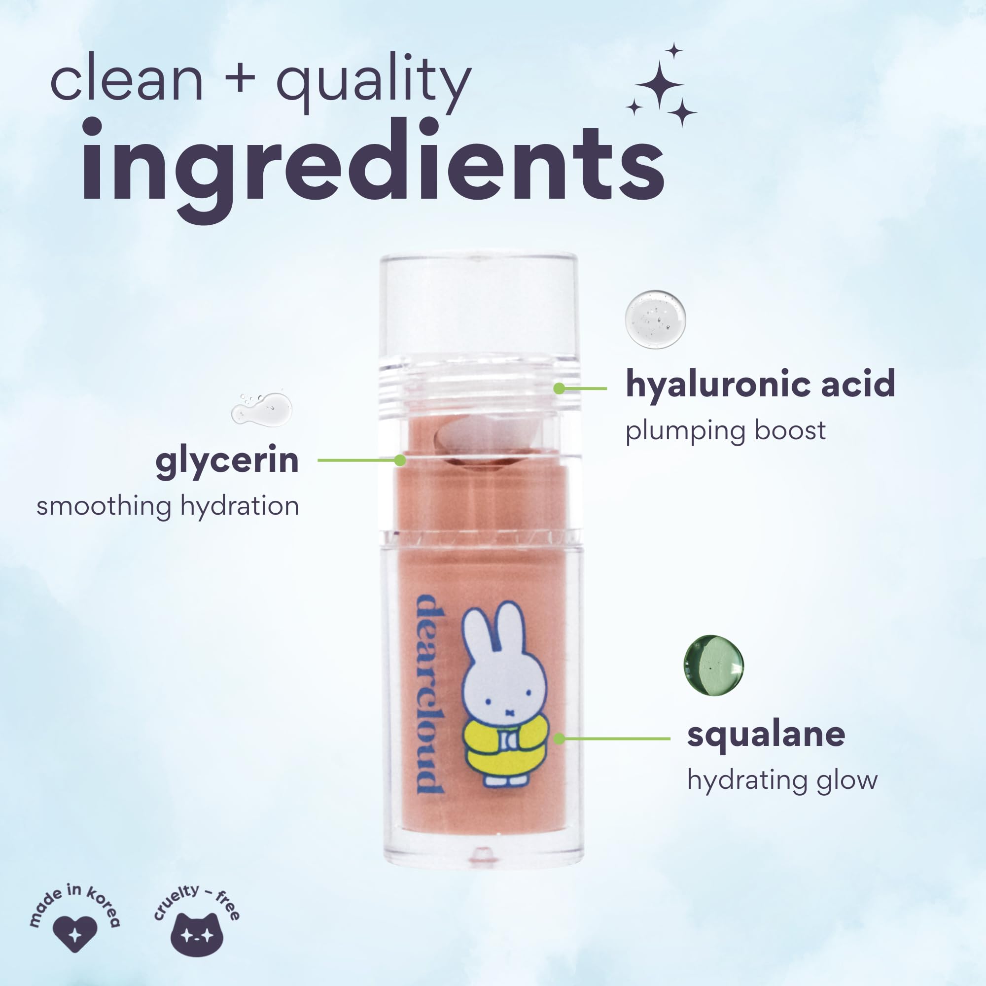 Dearcloud Miffy Gentle Crush Serum Blush – Hydrating Liquid Blush with Hyaluronic Acid | Korean Beauty Makeup