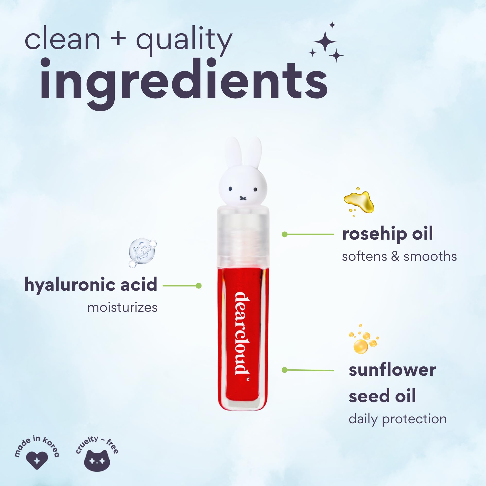 Miffy Lip Serum Jelly by Dearcloud – Hydration & Shine Tint (Dear Bun)