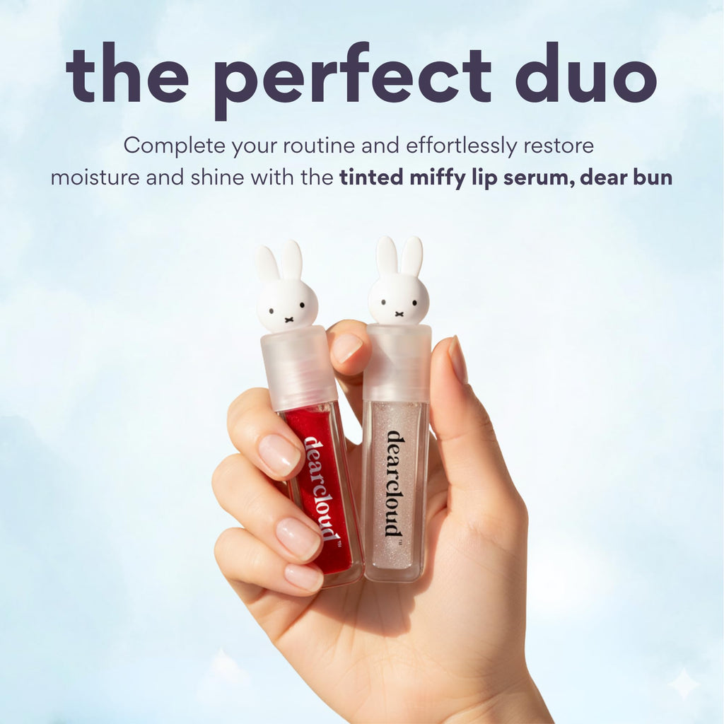dearcloud Miffy Lip Serum Jelly – Clear Shimmer Lip Gloss for Hydration & Shine (Clear Skies)