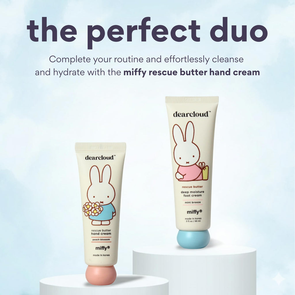 dearcloud Miffy Rescue Butter Foot Cream – Cracked Heel Repair with Shea, Urea & Peppermint Oil | Korean Foot Care – Mint Breeze 3 fl oz