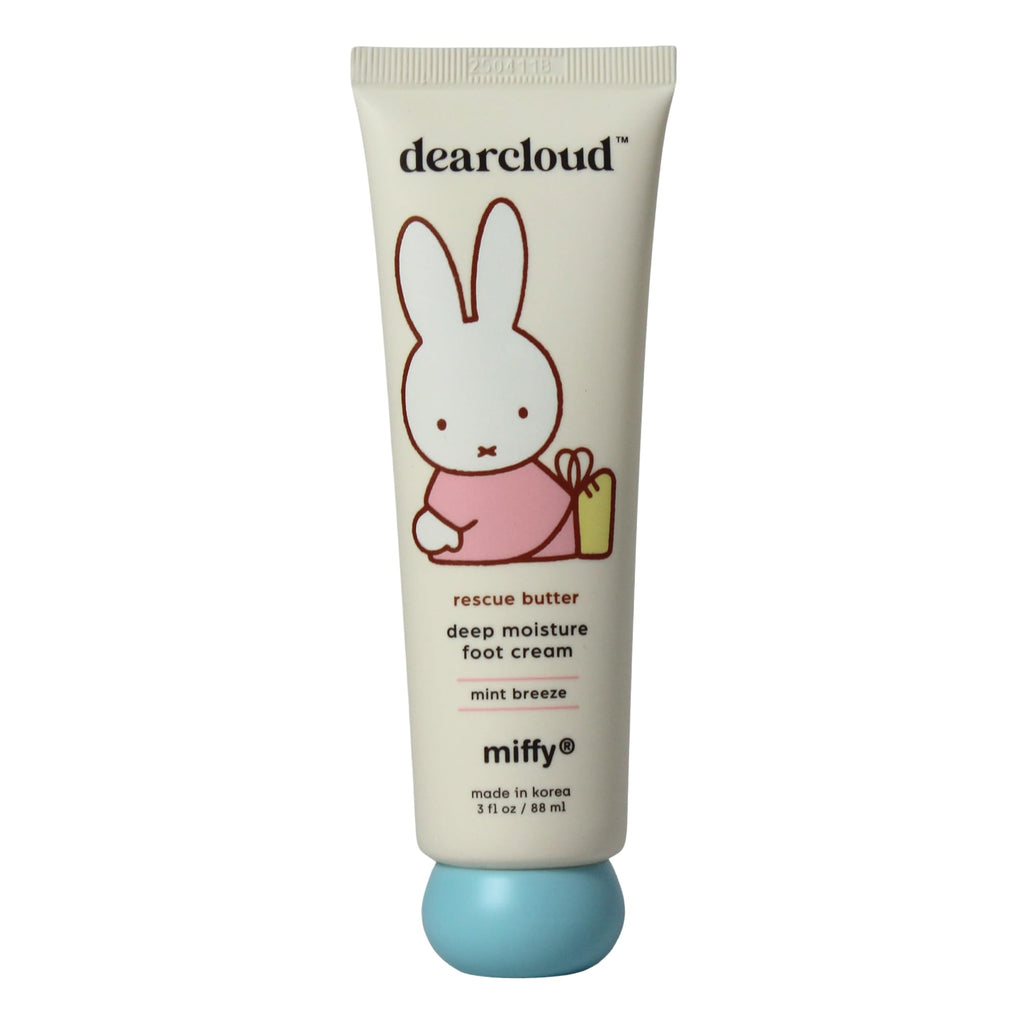 dearcloud Miffy Rescue Butter Foot Cream – Cracked Heel Repair with Shea, Urea & Peppermint Oil | Korean Foot Care – Mint Breeze 3 fl oz